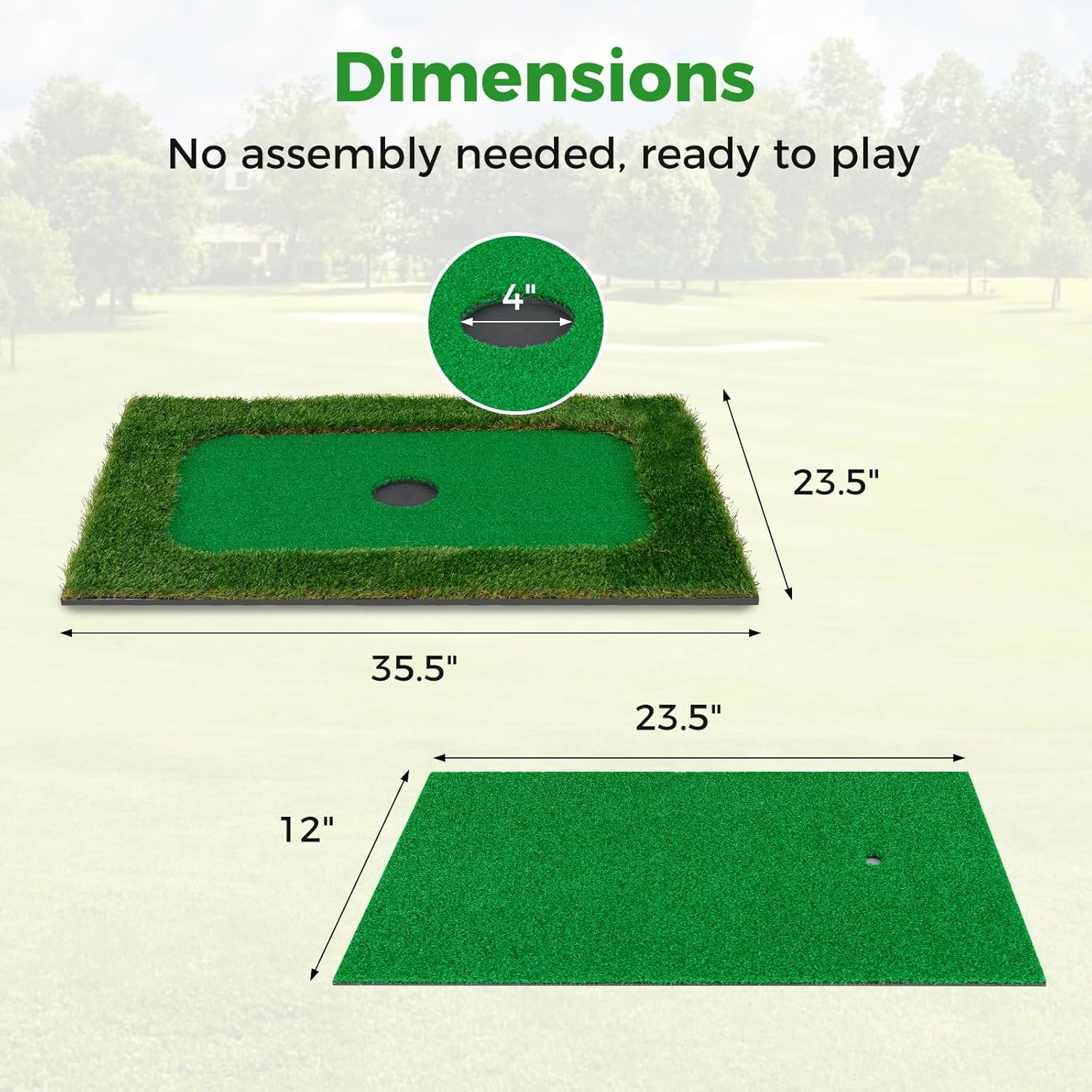 Goplus Floating Golf Green for Pool, Chipping Green Mat w/Hitting Mat, Golf Balls, Flag & Tee for Golf Training Game, Golf Putting Mat for Outdoors Backyard Water