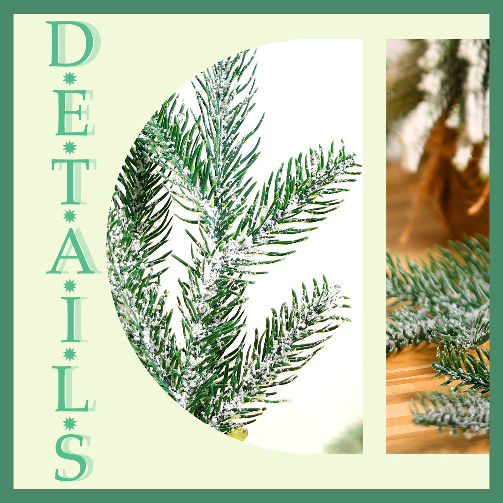 Amazon｜20ピース 12インチ つや消し 人工松の枝 クリスマス 雪に覆