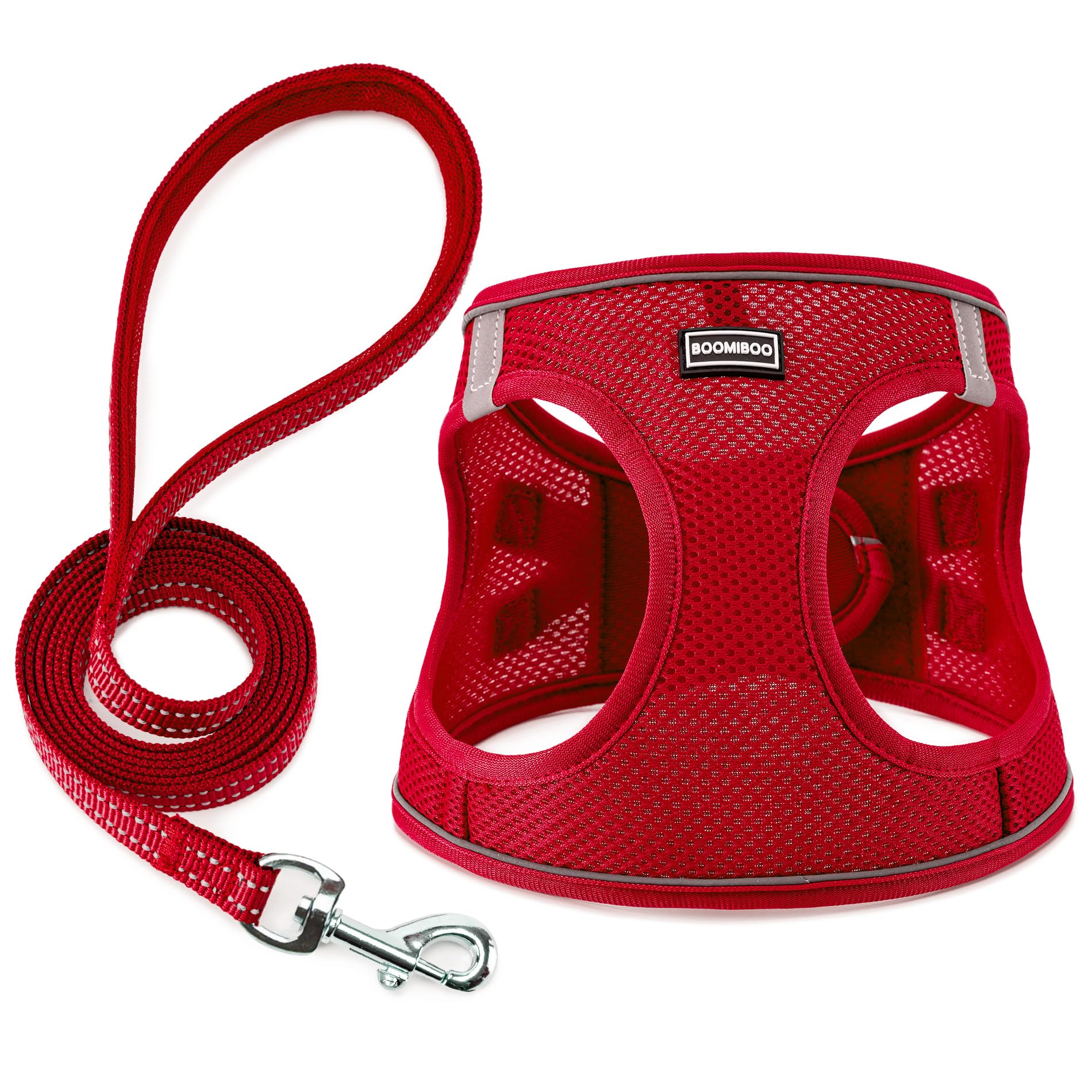 Photo 1 of Dog Harness with Leash Set, No Pull Adjustable Reflective Step-in Puppy Pet Vest Harnesses for Small Medium Large Dogs and Cats,Red XS