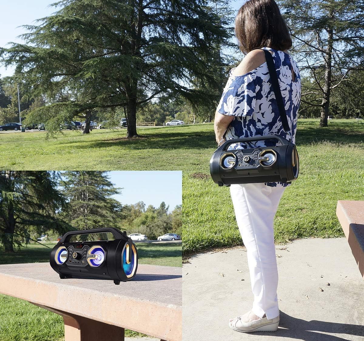 Flash Deals - 40% OFF Boytone BT-16G Portable Bluetooth Boombox Speaker, Indoor/Outdoor, 25W, Loud Sound, Deeper Bass, EQ, 5 Subwoofer, 2 x 3 Tweeter, FM, 9H Playtime, USB, Micro SD, AUX, Microphone, Recording, LED Light Exclusive Discount 50% Price Boytone BT-16G Portable Bluetooth Boombox Speaker, Indoor/Outdoor, 25W, Loud Sound, Deeper Bass, EQ, 5 Subwoofer, 2 x 3 Tweeter, FM, 9H Playtime, USB, Micro SD, AUX, Microphone, Recording, LED Light