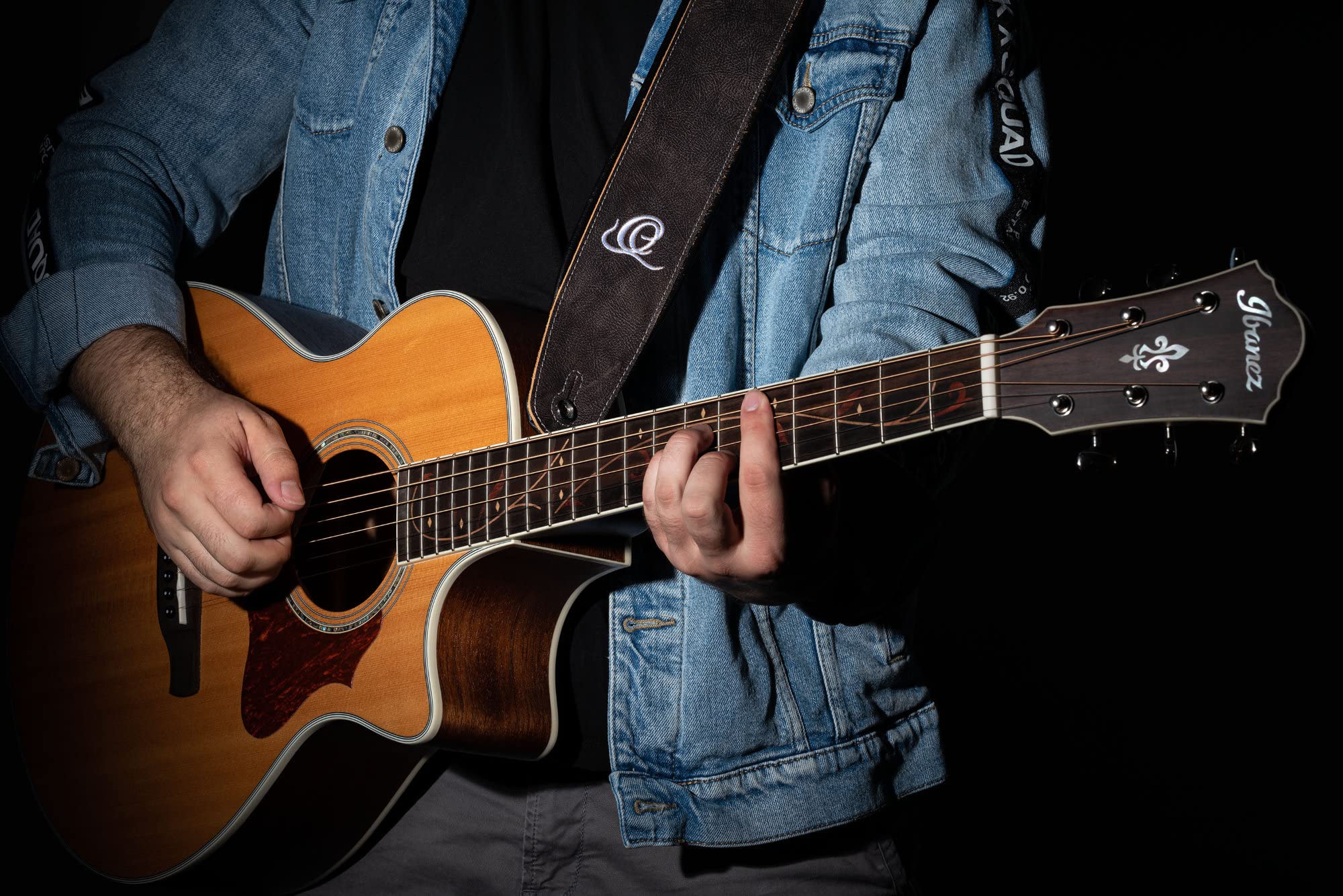 Ortega Guitars Adjustable Guitar Strap, Acoustic Guitar / Bass, Electric Guitar / Bass, Classic Series, Genuine Leather - Image 4