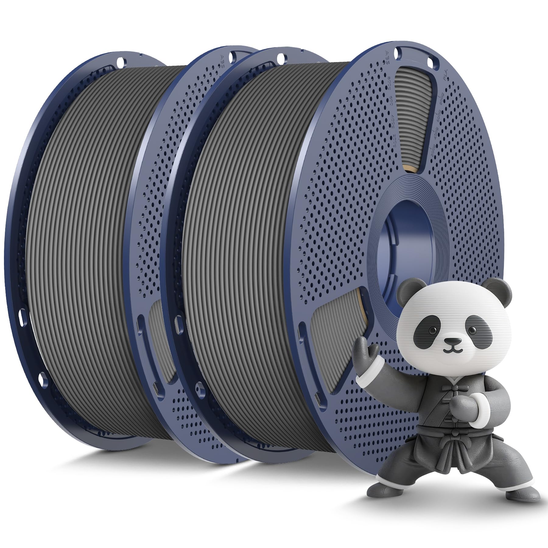 SUNLU Matte PLA Filament 1.75mm, 3D Drucker Filament Mit Matte Oberfläche, Neatly Wound, 1KG/Spule, 2 Pack, (Grau+Grau)