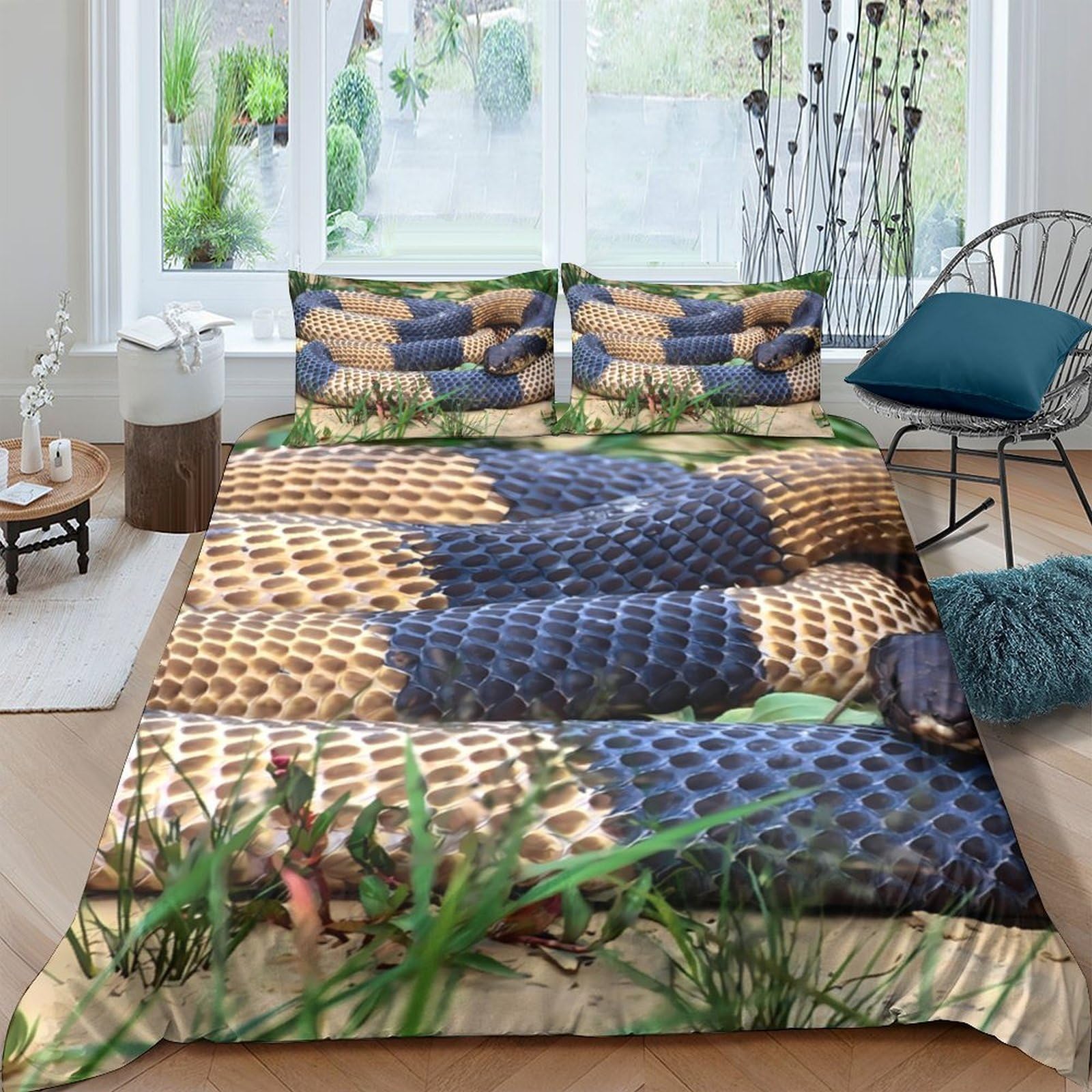 GPLZQXKJNH 3D Printed Pine Cone Forest Duvet Cover Microfiber Soft Breathable Nature Bedding Set with 2 Pillowcases for Bedroom Decor Single（135x200cm）
