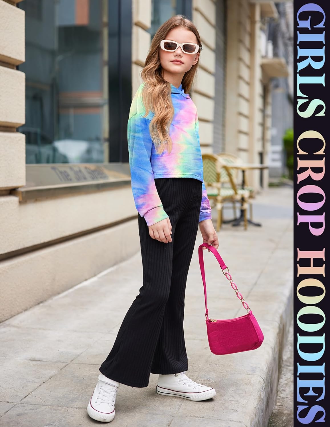 Arshiner Girls Cropped Hoodie Kids Long Sleeve Crop Tops Tie-dye Hoodies Hooded Pullover Sweatshirts 5-16 Years - Image 6