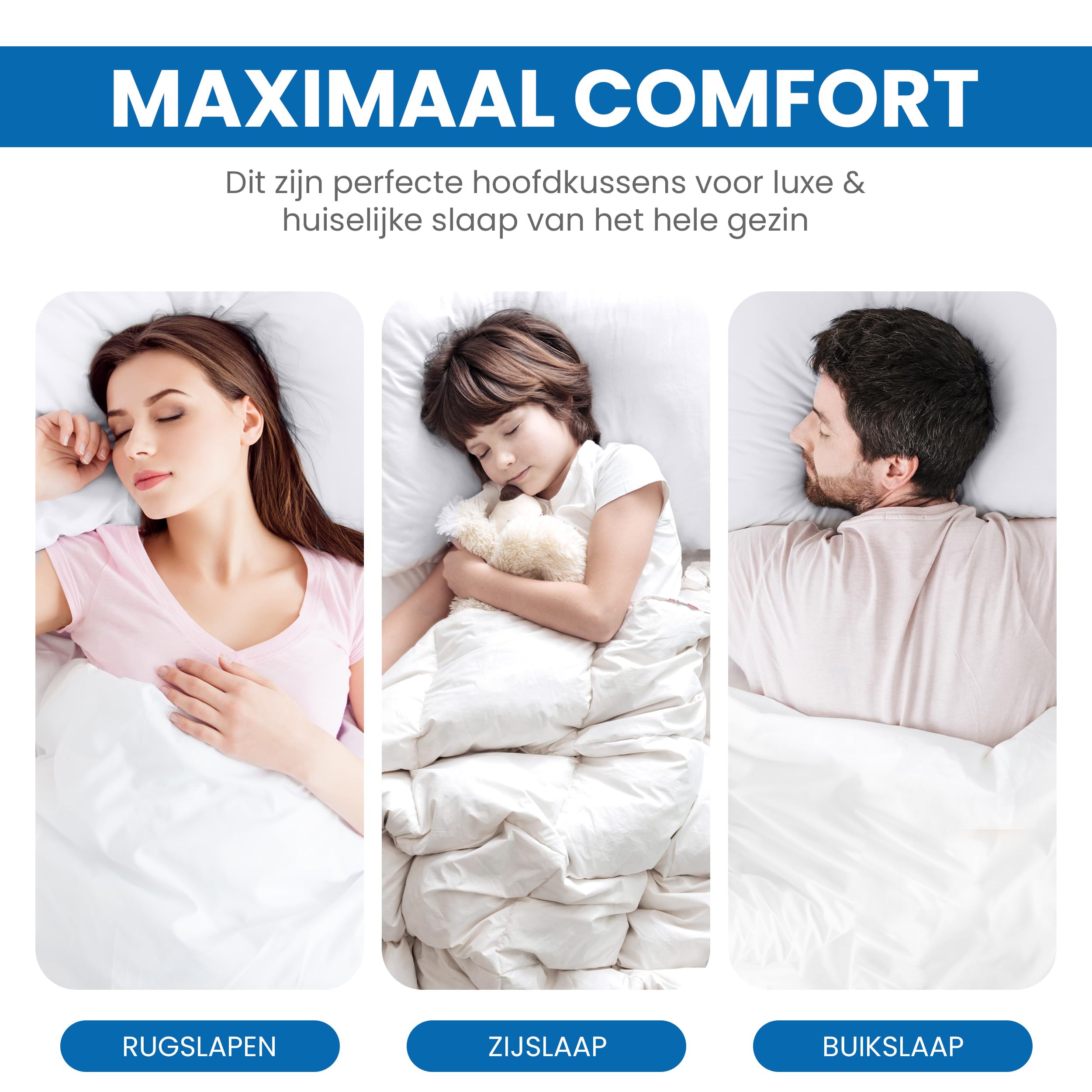 Utopia Bedding Cuscini Letto (Set di 2), 50 x 70 cm Guanciali Letto Coppia, 3D Fibra di Poliestere (Bianco)