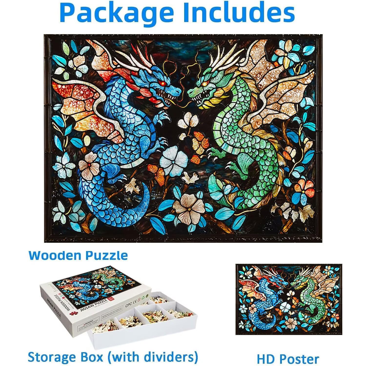1500 Pezzi di Puzzle, drago1500 Pezzi di Puzzle per Adulti, Regalo di Anniversario, Regalo di Natale, Decorazione Della Casa, Prevenzione Della Degenerazione Cerebrale Negli Anziani v-547