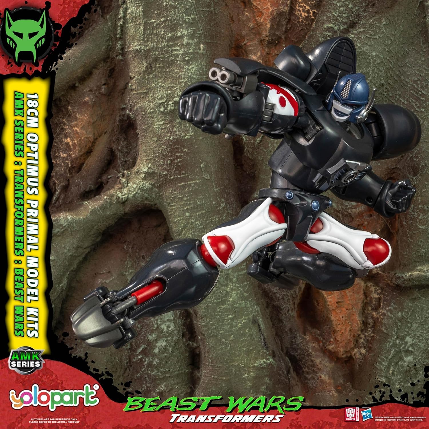 YOLOPARK Transformers Beast Wars Optimus Primal - Figura de acción | 18 cm (7,08 pulgadas) de alta articulación con exclusivas cimitares; regalo ideal para coleccionistas