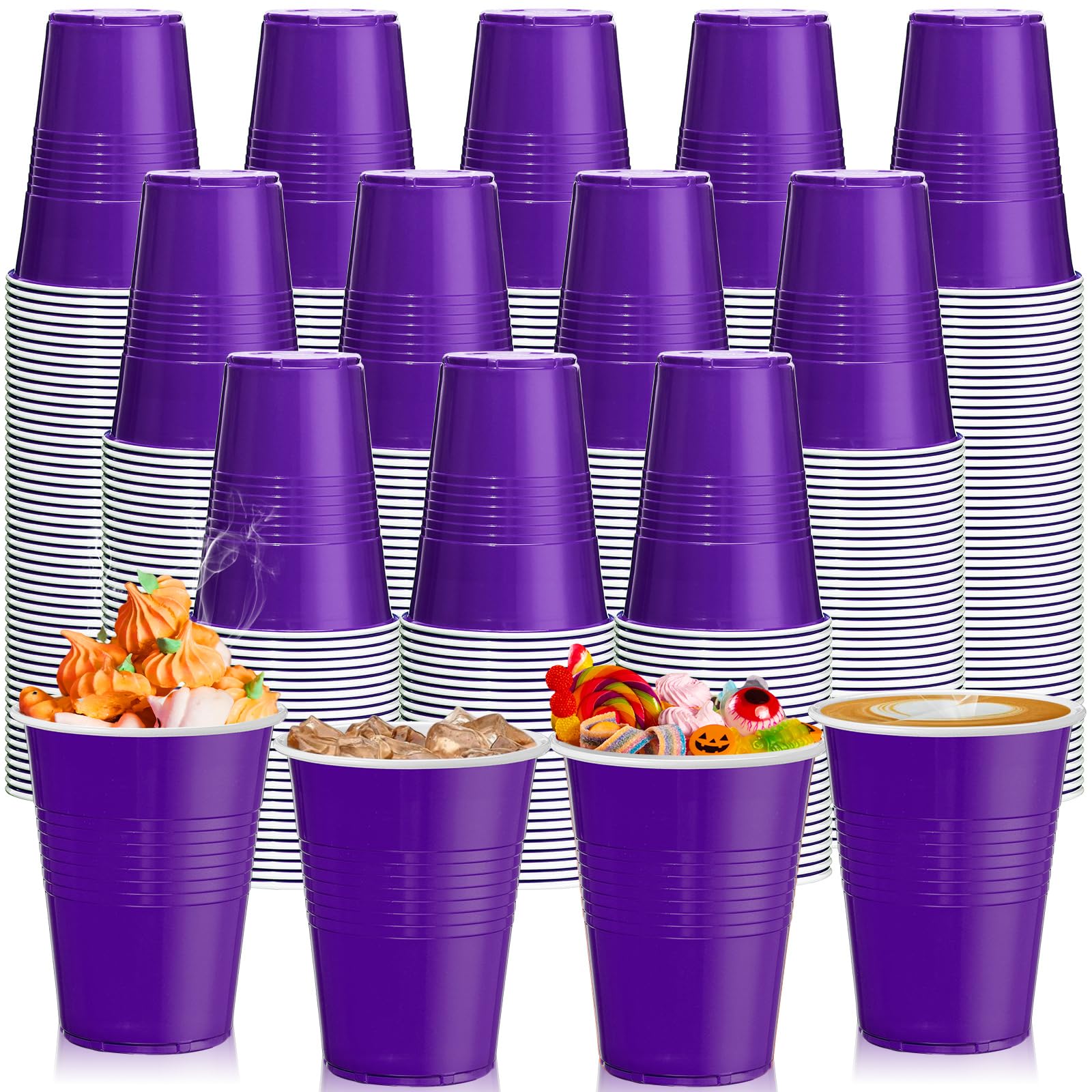 Zhehao 200 Pcs Halloween Disposable Cups Bulk 16 oz Halloween Drink