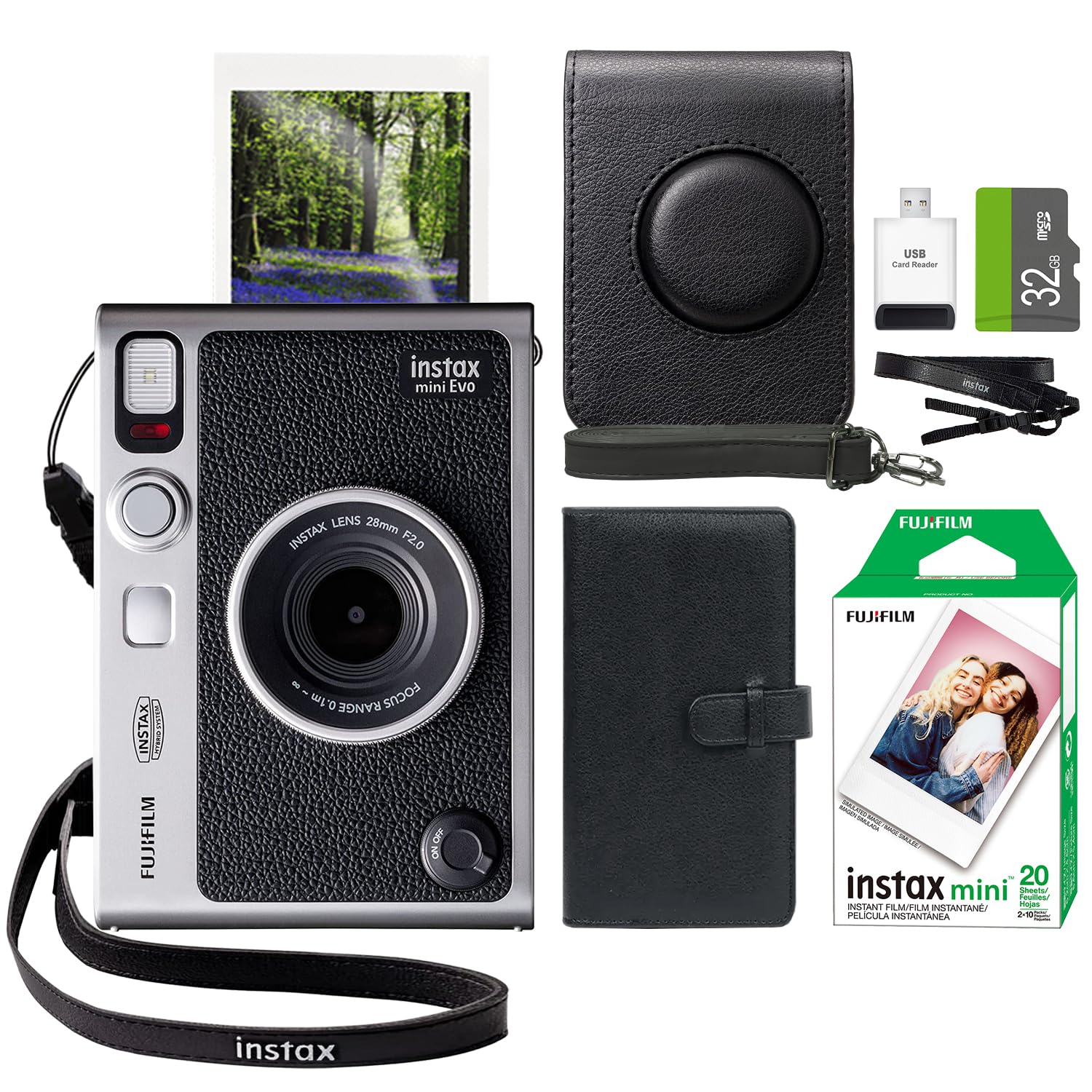 instax mini Evo本体＆ケース＆おまけ付き Amazon.com : FUJIFILM INSTAX Mini EVO Hybrid Instant Camera Black