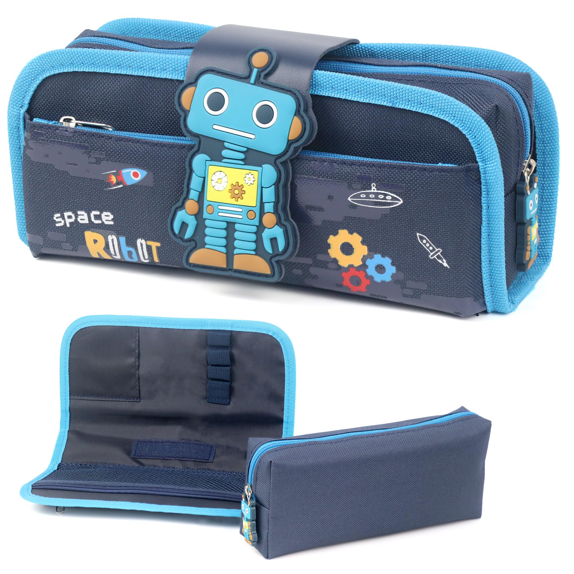 DBPBToU Estuche Escolar Niñas Niños, Estuches Escolares Separable Estuche Grande, Pencil Case para Lápices Escuela (Robot)