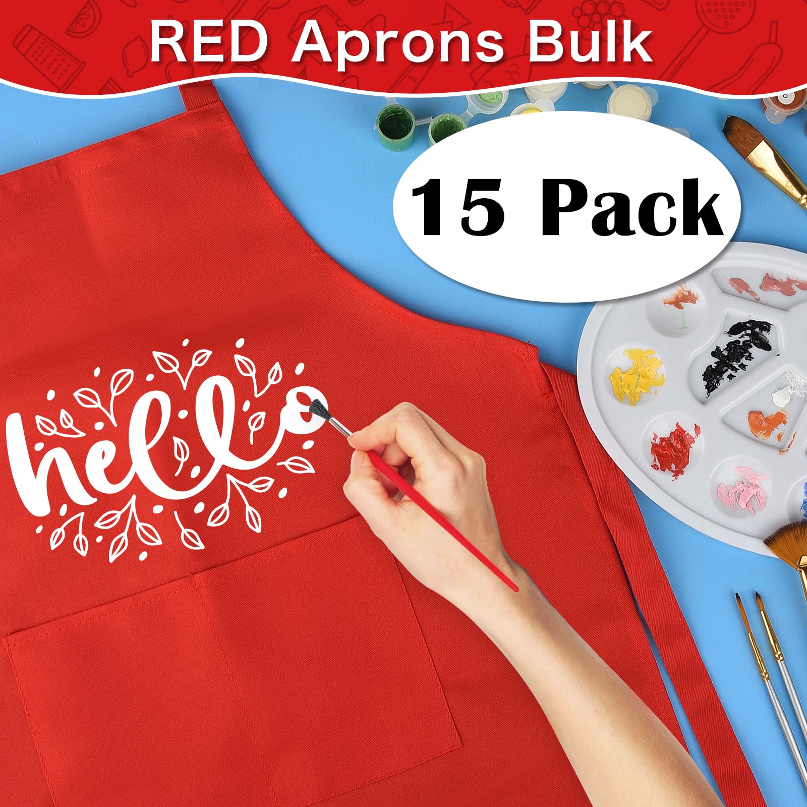 PLULON grembiuli per bambini, grembiule regolabile per bambini, con 2 tasche, grembiule da artista, per attività di cottura, pittura, cucina