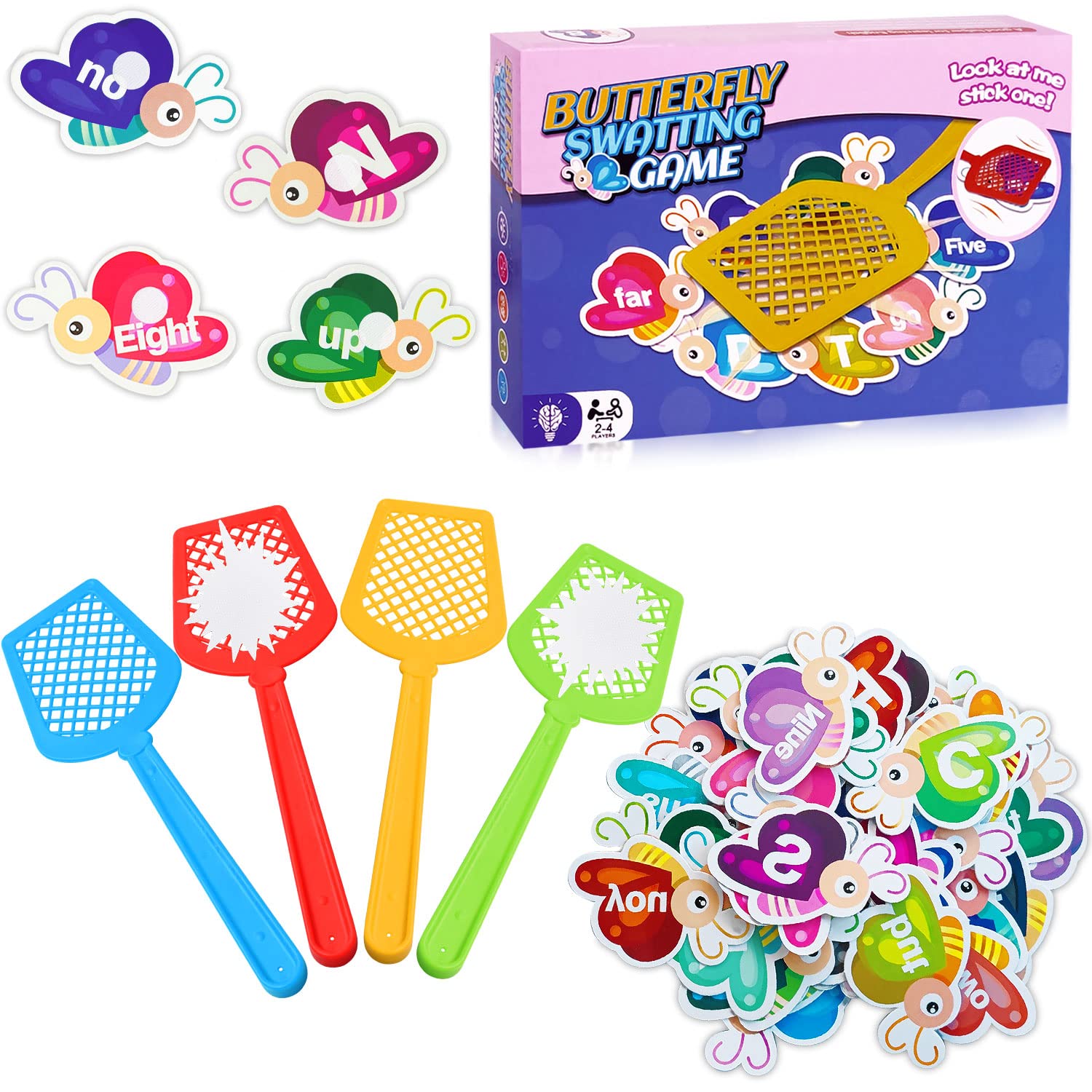 Buy DPTOYZ Words Swat Game, 4 Fly Swatters Set Educational Games