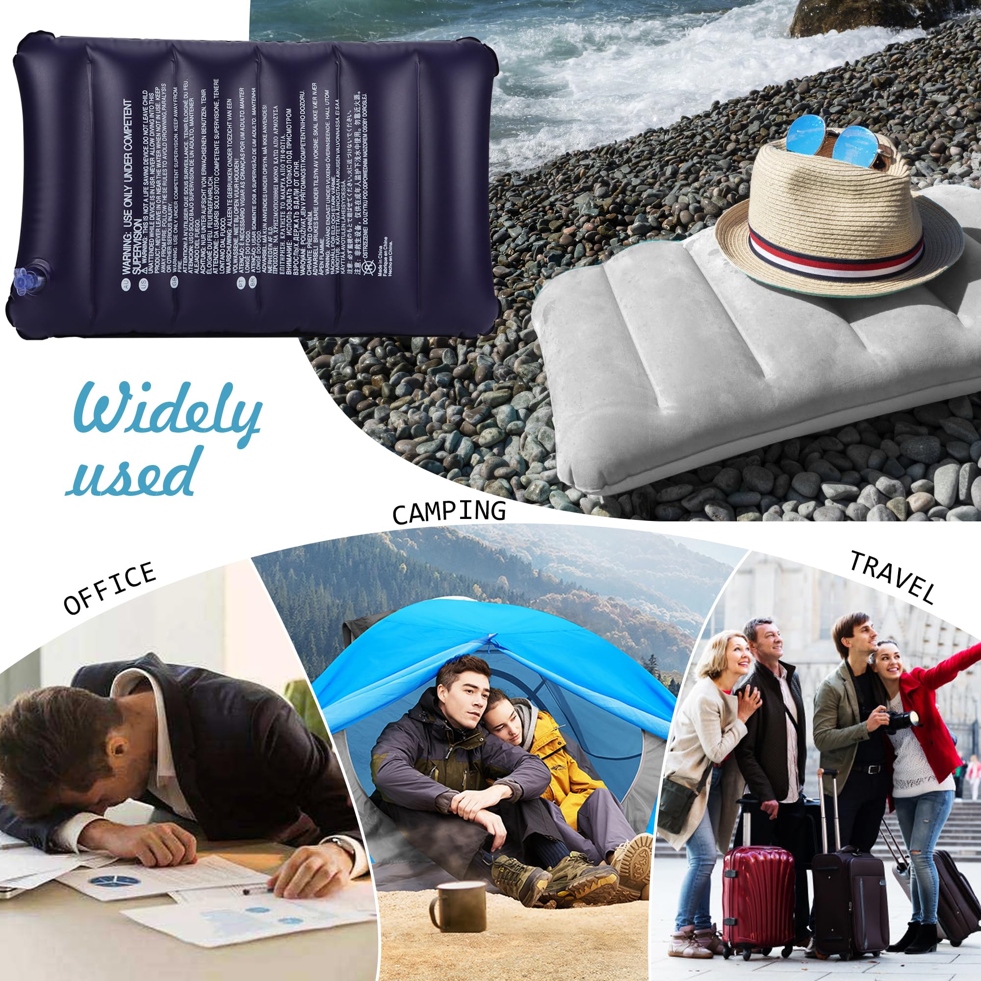 4 Cuscini Gonfiabili Da Viaggio - Per Collo, Spiaggia E Campeggio - Foto 11