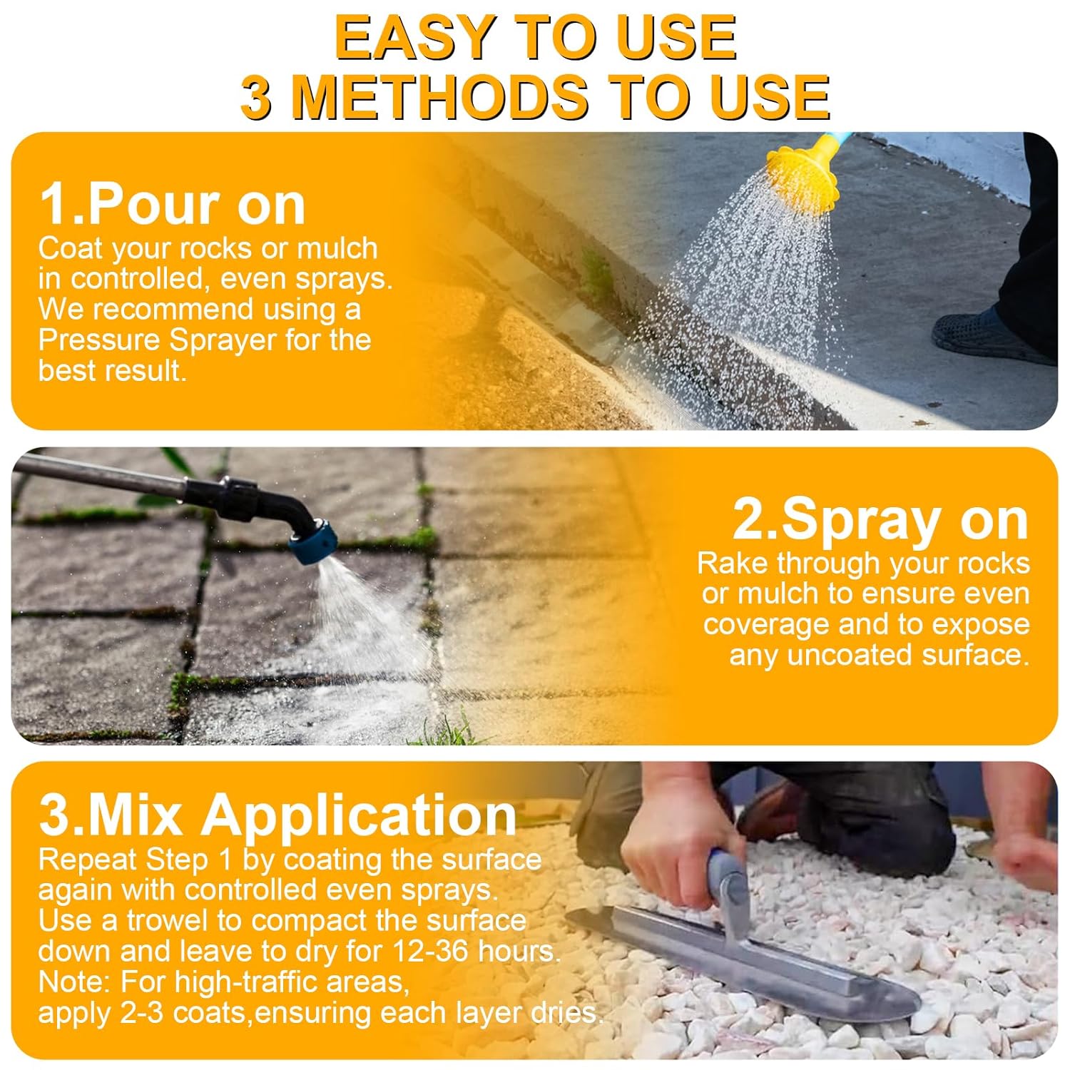 SEVGILI Mulch Glue for Landscaping with Sprayer, 1Gallon Rock Glue, Ready-to-Use Gravel Lockdown for Paths, Patios & Garden Borders, Fast-Dry Non-Toxic Weather-Resistant Strong Gravel Binder