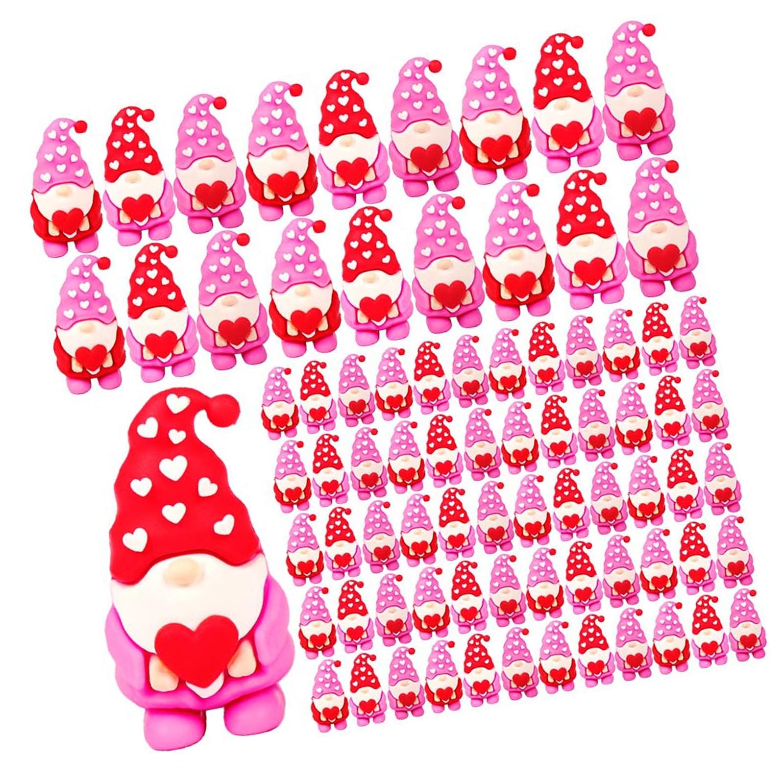 hogtnd Day Miniature Gnomes Figures Love Heart Tiny Ornaments to Hide for Wedding Parties Decoration Presents PVC Figurines