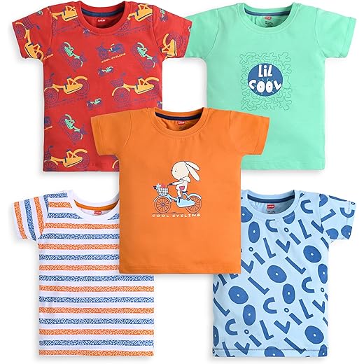 Boys Regular Fit Cotton T-Shirts Pack of 4