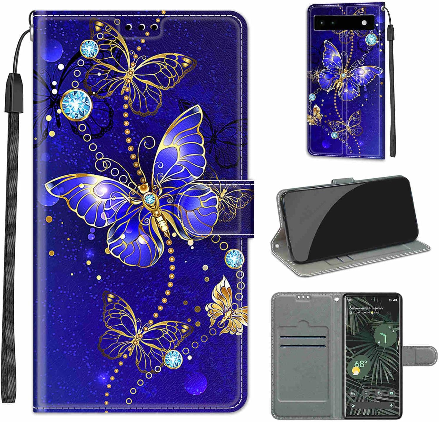 Custodia Compatibile con Google Pixel 6A, Antiurto PU Portafoglio