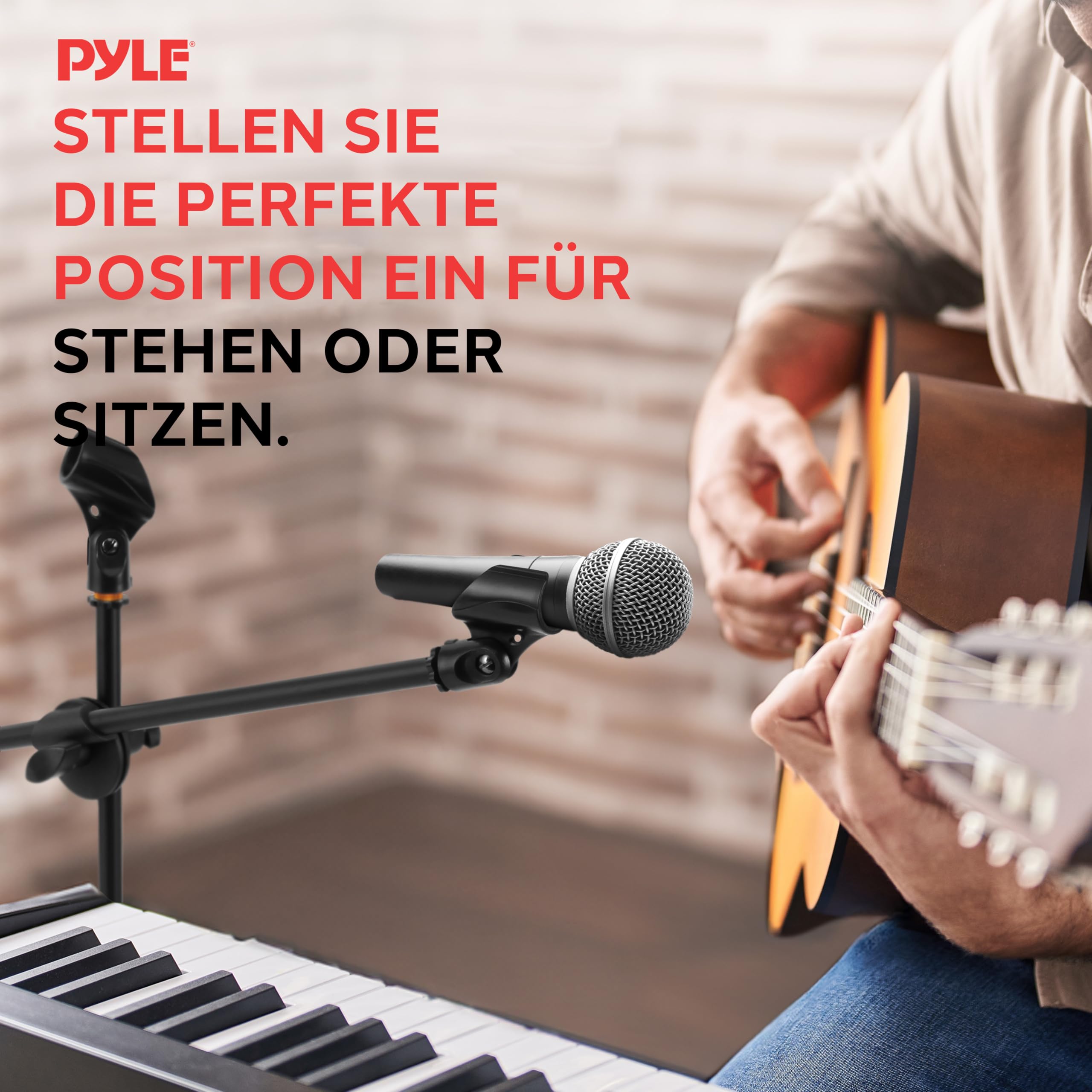 Pyle Mikrofonständer 2er-Set mit Galgenarm – Mikrofonstativ höhenverstellbar 70–132cm, faltbar, Tragetasche