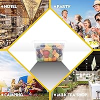 Vista 14 de 6 Pack 1/6 Size 4'' Deep Plastic Food Pans with Lids, Translucent, Commercial, BPA-free, Stackable Storage for Restaurants, Buffets