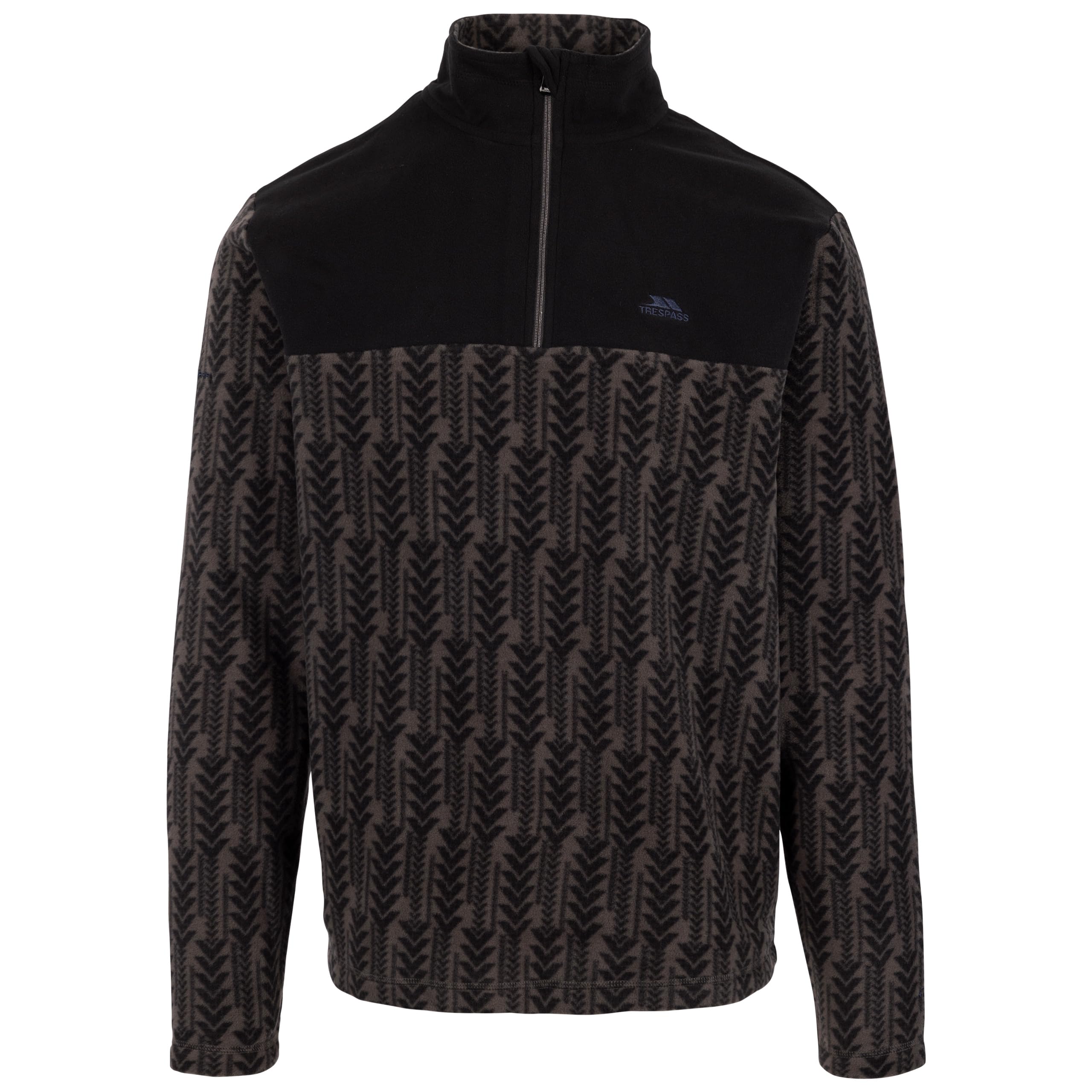 TrespassMens Fleece Pull Over 1/2 Neck Zip With Inner Zip Embleton Storm Grey
