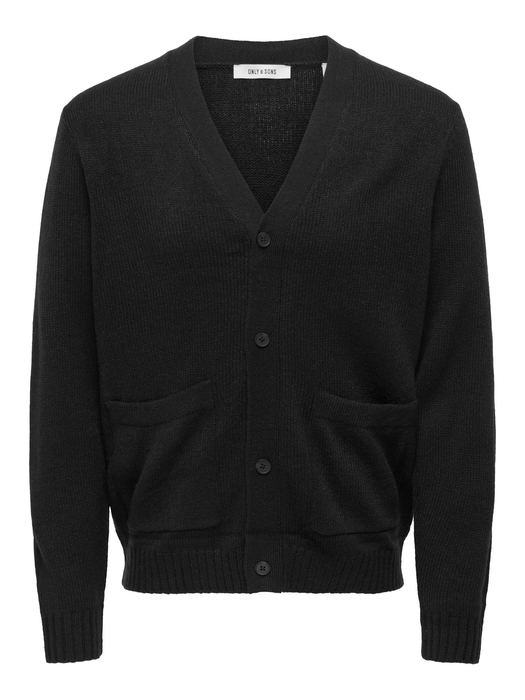 ONLY & SONS Onsmajor RLX Cardigan Knit, Black, XXL