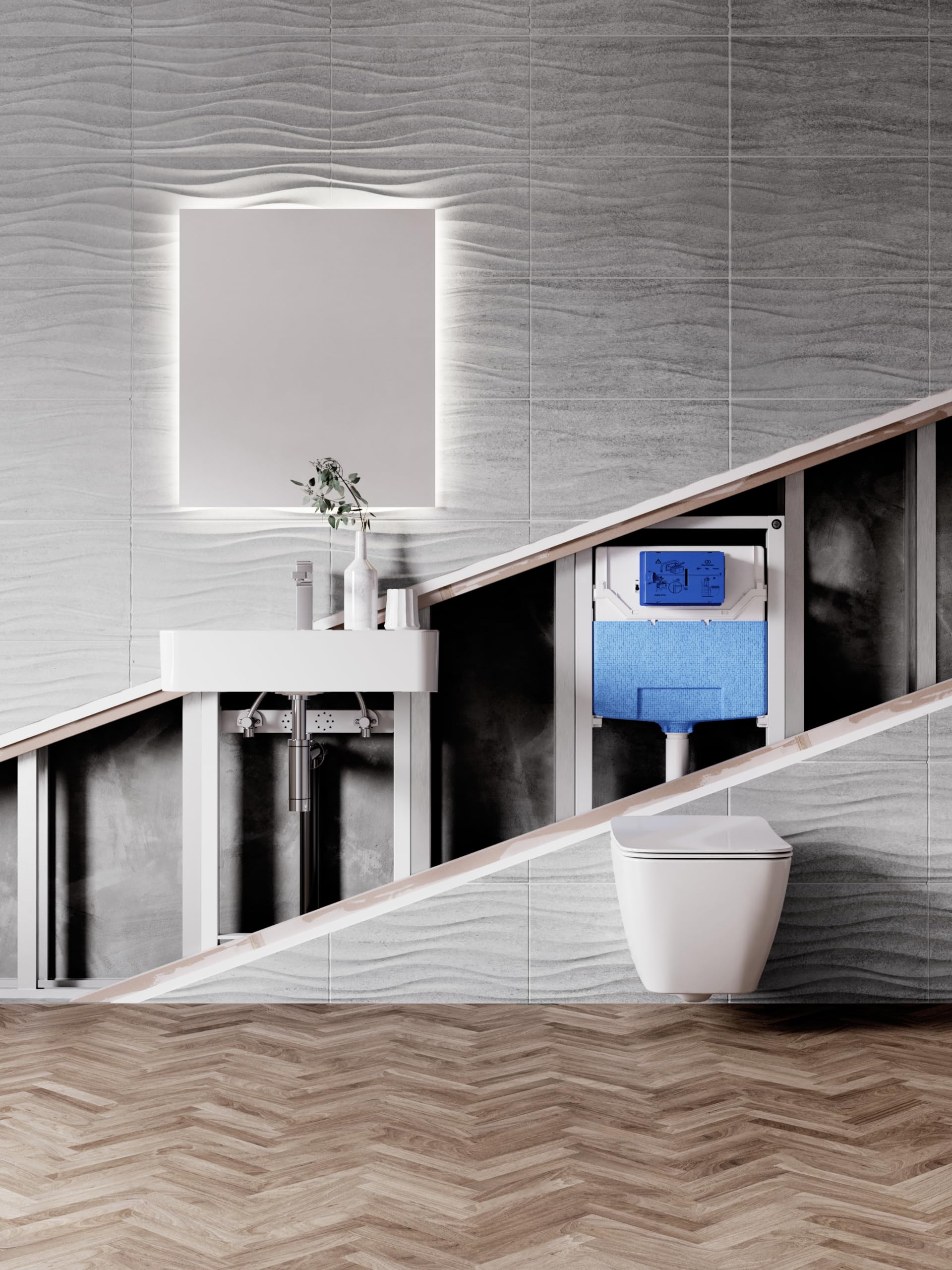Ideal Standard Prosys 120 R009467 - Soporte mecánico universal para inodoro colgante de pared y suelo