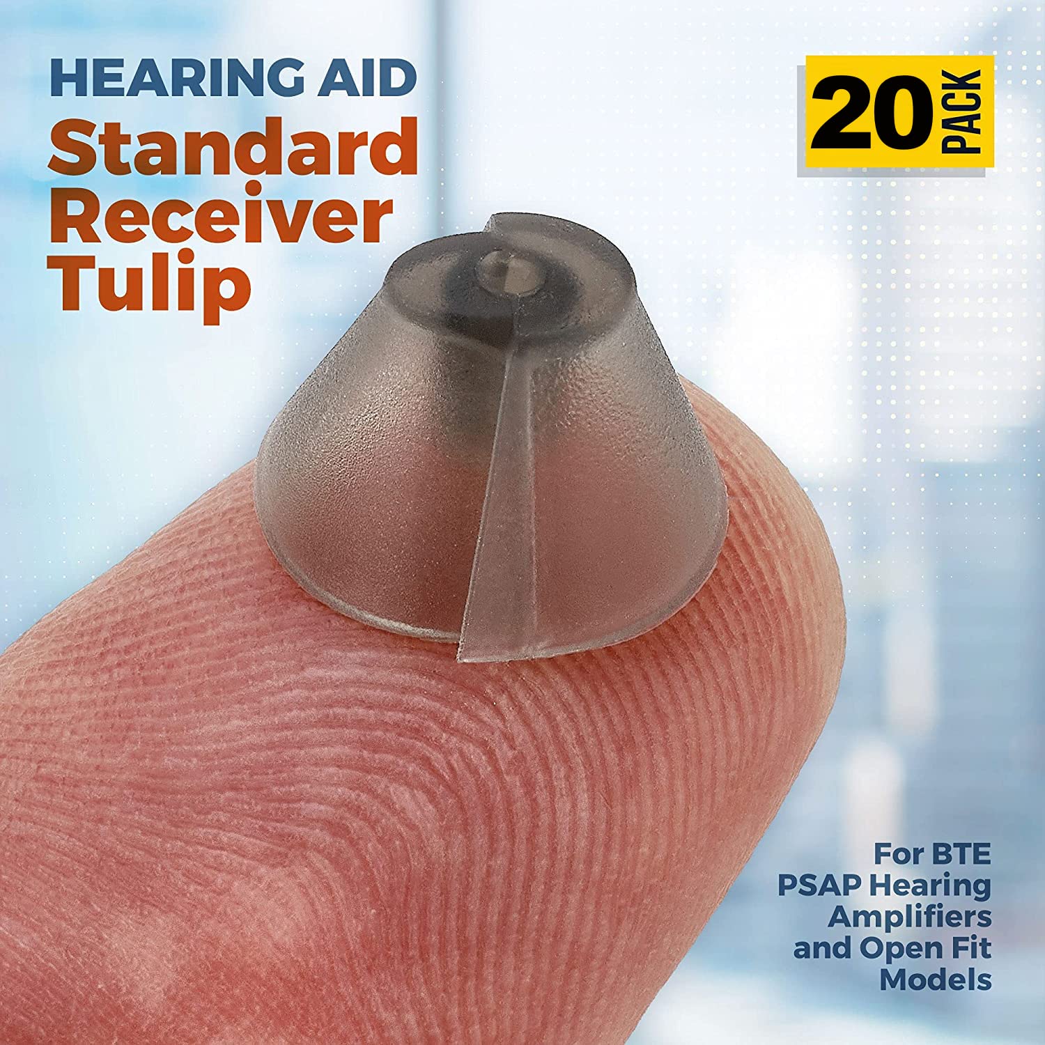 Cupole a tulipano per ricevitore standard MEDca compatibili con GN Resound Sure Fit - Cupole auricolari di ricambio universali con punta invisibile da 20 pezzi per BTE PSAP e modelli Open Fit