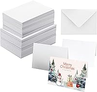ANSSDO 50 Pack 4x6 Heavyweight 100% Cotton Watercolor Cards with Envelopes - Folded Greeting Cards for Painting, Crafts & Gifts