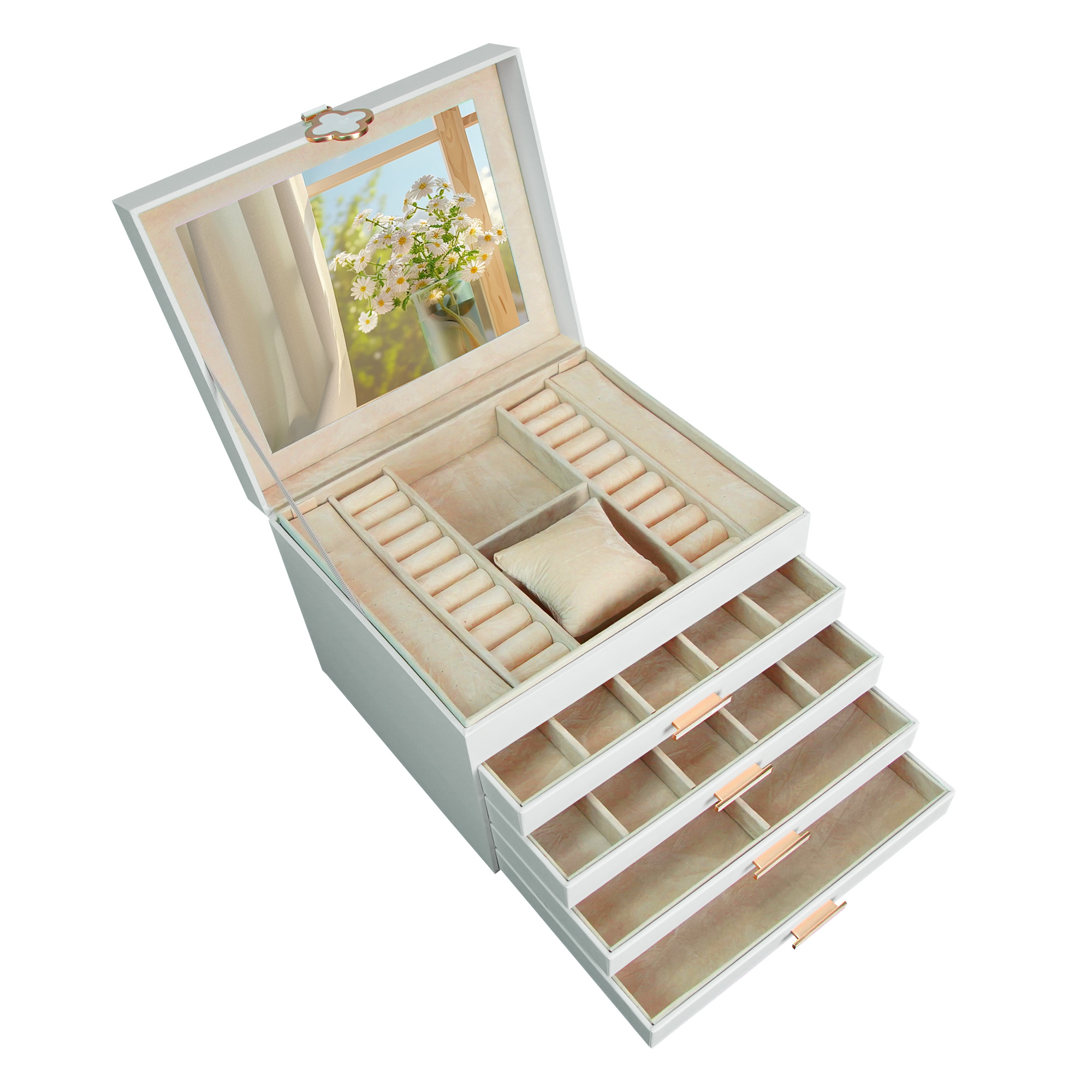 AdelDream Sieradendoosje voor meisjes met muziek (5 sieradensets), 2 uittrekbare vakken, sieradendoos, dochter en dame, vriend, cadeau, verjaardagscadeau (tweelaags eenhoorn blauw