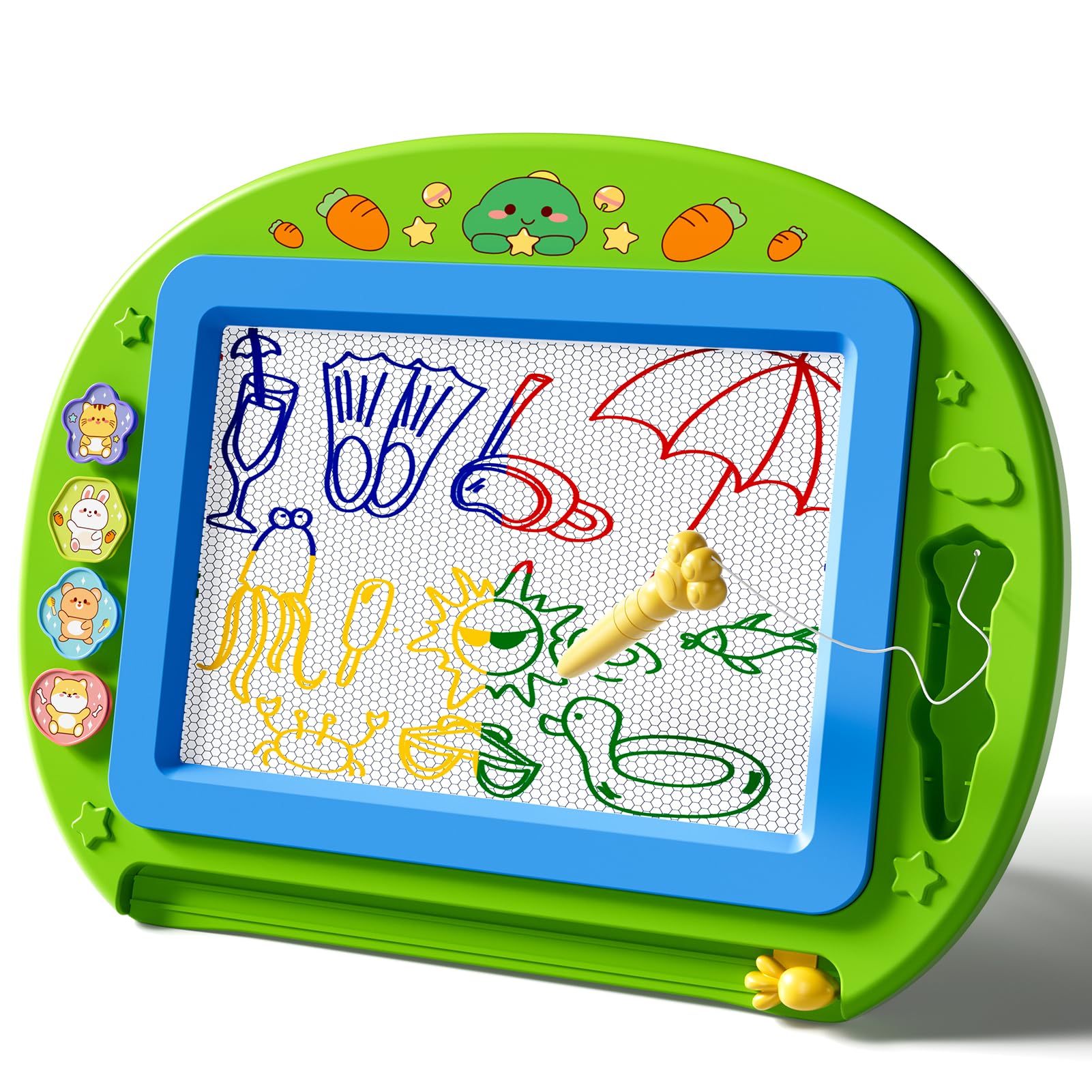 Large Magnetic Drawing Board 13 × 17 in Doodle Board Toddler Toys for Girls Boys 3 4 5 6 7 Year Old Kids, Preschool Educational Travel Toys Gifts Etch A Colorful Sketch Magnet Erasable Writing Pad