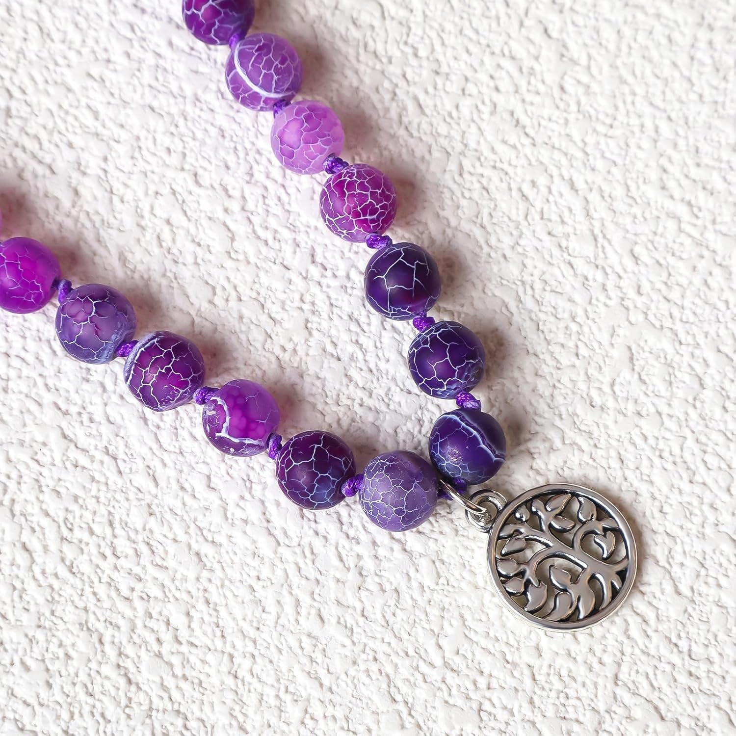 GVUSMIL 8mm 108 Mala Beads Wrap Bracelet Necklace for Yoga Charm Bracelet Natural Gemstone Jewelry for Women Men - Image 9