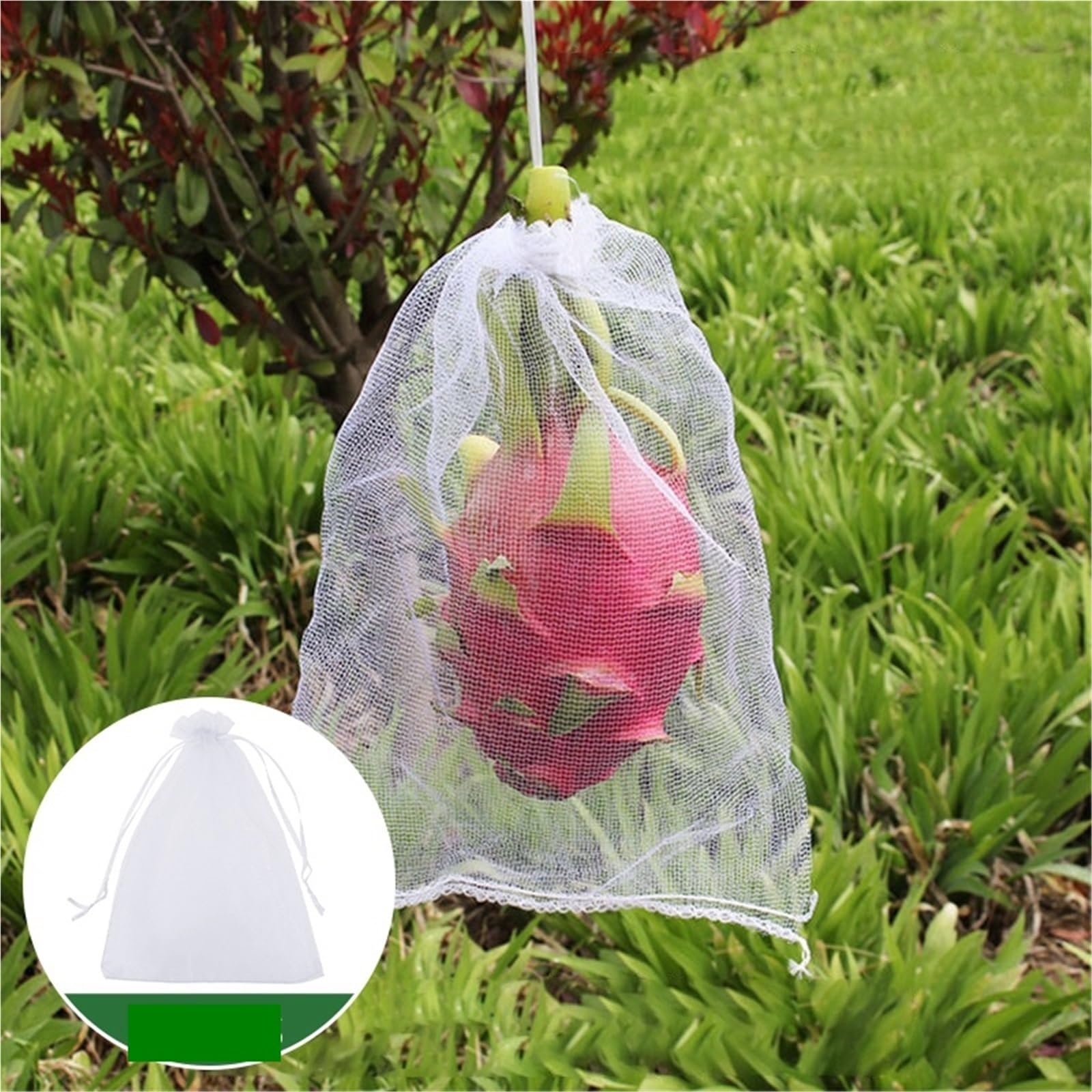 Bolsas para guardar fruta, Bolsas De Cultivo for Frutas Y Verduras, Blanco Verde, 30x20cm 20x15cm(Green-30x20cm,50pc)
