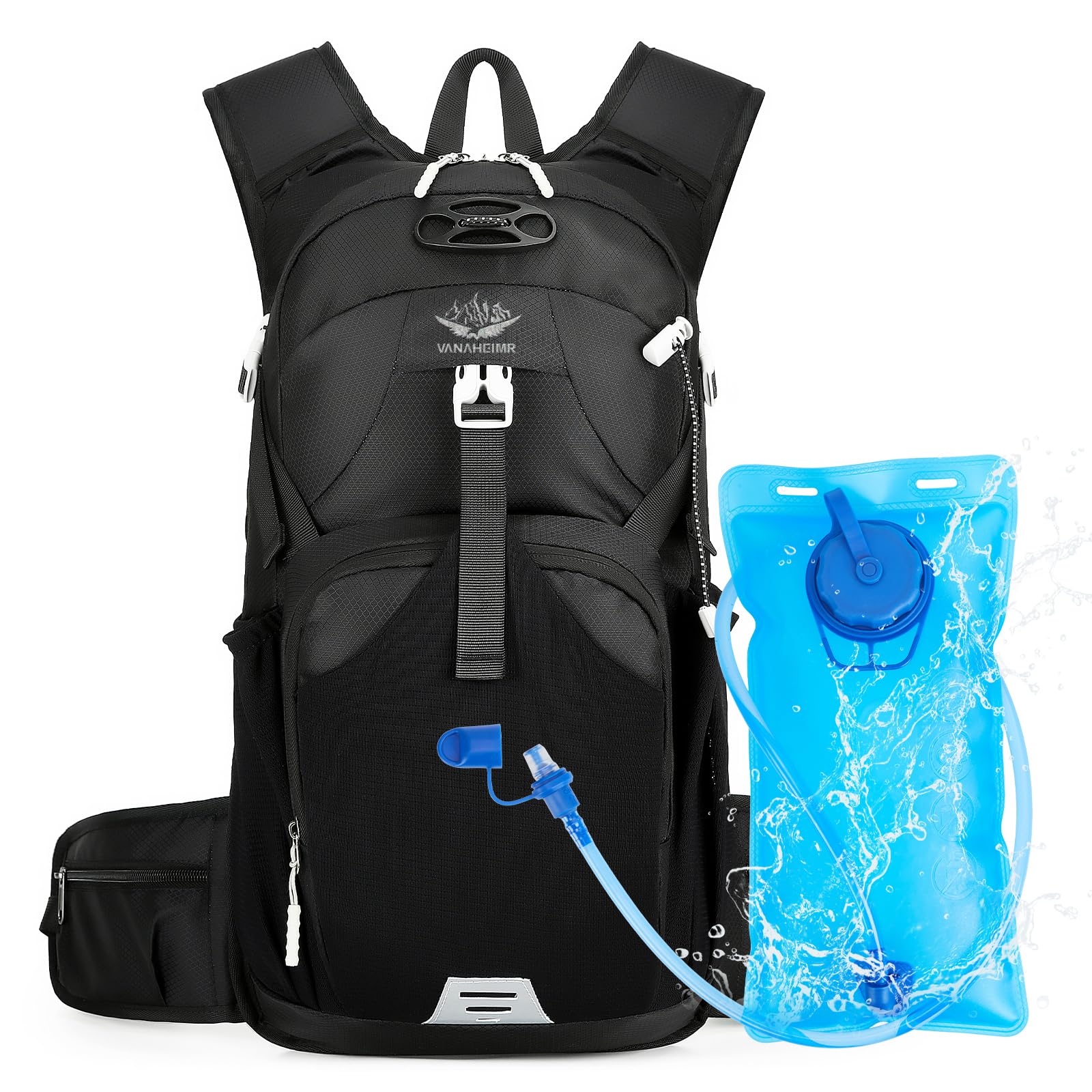 Hydration Backpack with 2L Water Bladder, HaetFire Lightweight Hiking Rucksack Hydration Vest Bag Pack Riding Backpack Water Pack Outdoor Cycling Marathon Running Skiing Camping Climbing for Men Women