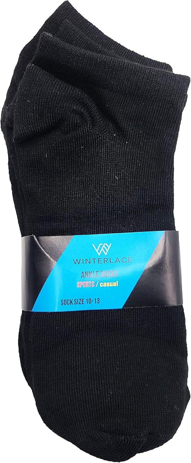 Winterlace Wholesale Ankle Socks for Men, Low Cut No Show Casual Basic Value Bulk Pack
