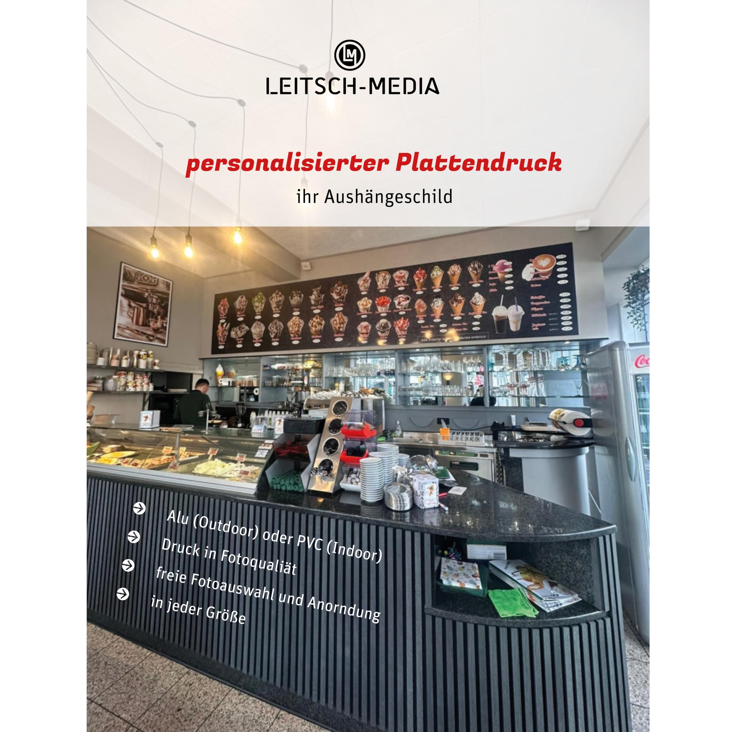 DIN A1 Werbe-Plakat, Bubble Waffel, 59x84 cm, 500g PVC Plane, wasserdicht, Kundenstopper Banner Werbung für Eiscafe Eisdiele Eiswagen Eiskarte Speisekarte, Eis zum Mitnehmen