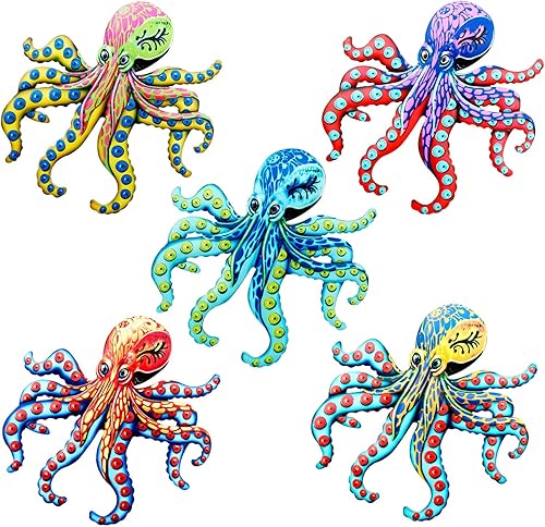 Miniatura 9 de ikasus Decoración de pared de metal de pulpo, escultura náutica de pulpo, decoración de playa, decoración de pared con océano, para colgar en la