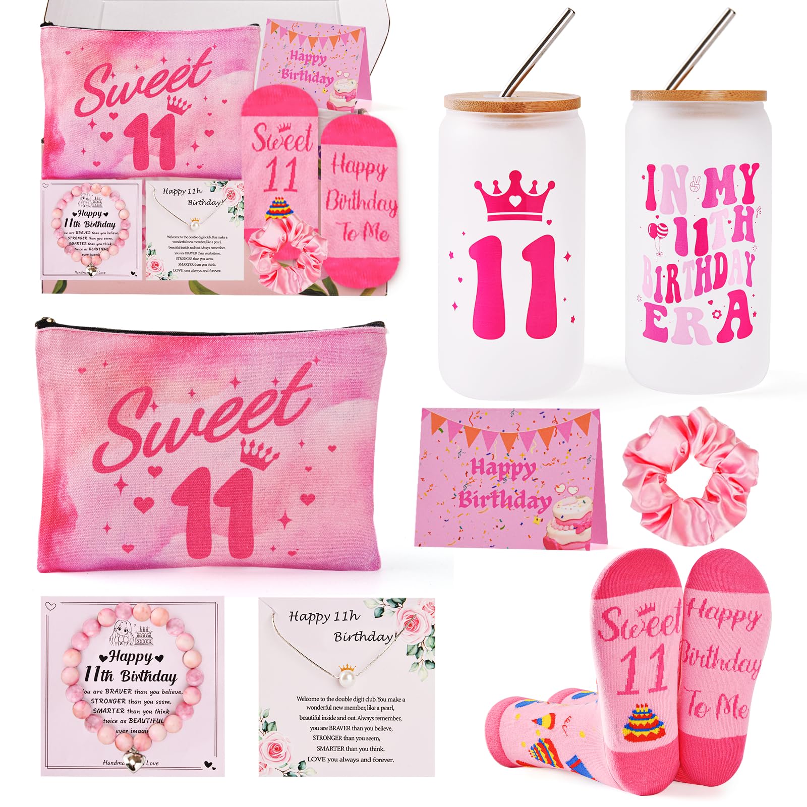 Rerirok 11th Birthday Gifts for Girls- Thoughtful Present Set for Daughters, Sisters & Nieces,Unique 11 Year Old Girl Gifts,Trendy Teen Girl Presents with Party Decorations (11th Birthday Gifts) — image 1