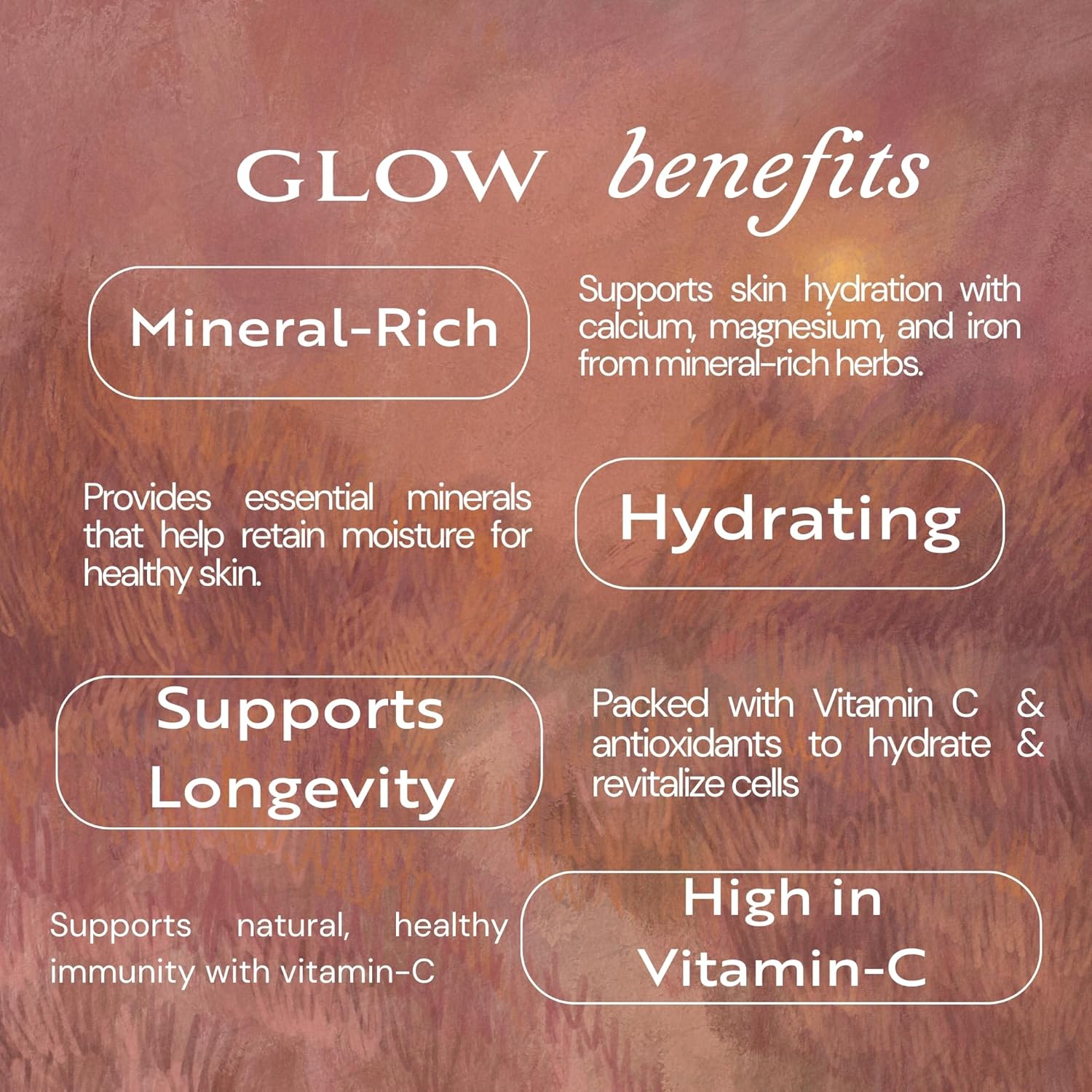 Glow Herbal Tea by Mindful Moon – Vitality & Wellness Blend with Hibiscus, Moringa & Rosehip – Caffeine-Free, Loose Leaf (Large)