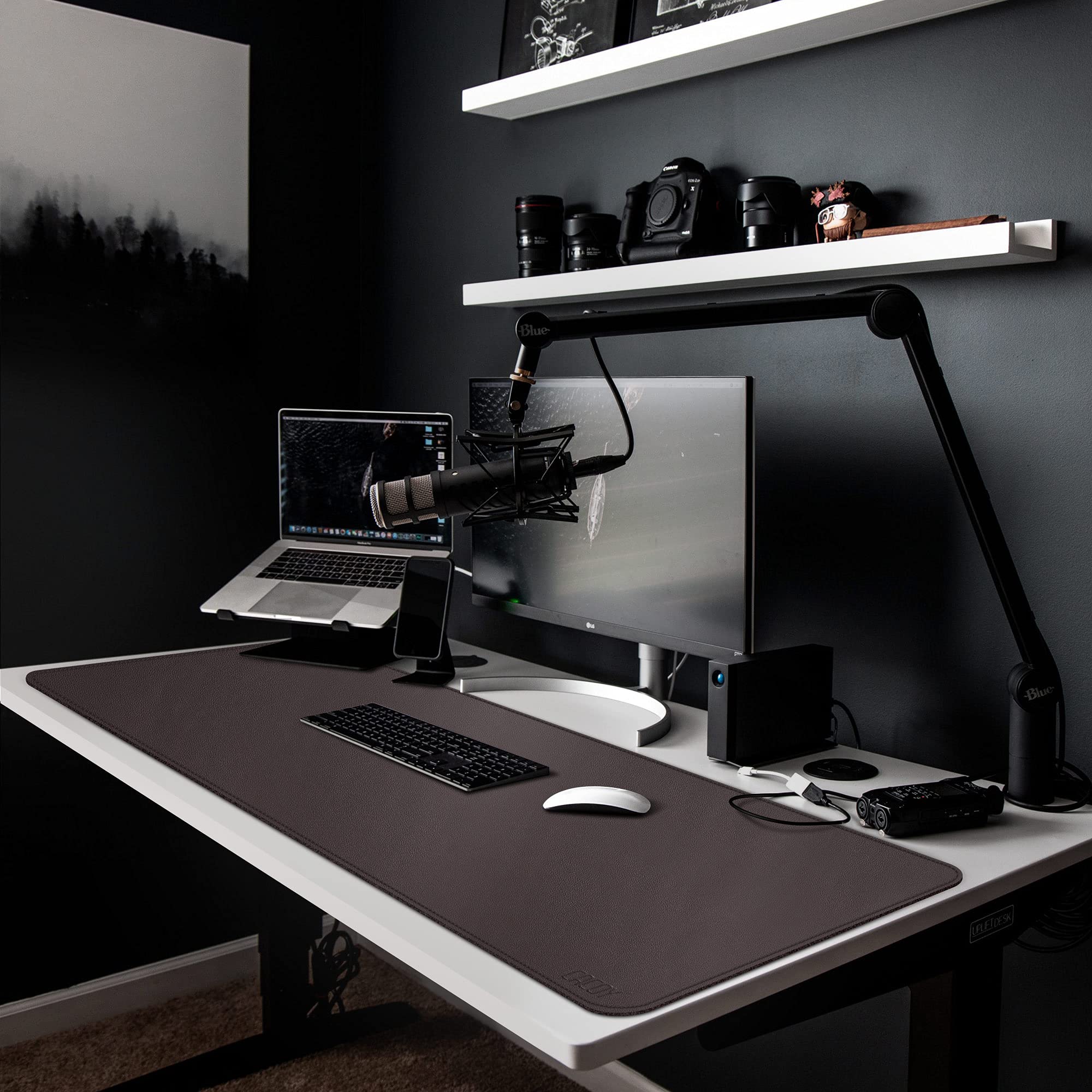 Cacoy Tappetino per mouse Esteso in Pelle PU, 150x50cm Tappetino da Scrivania Lungo (Marrone)