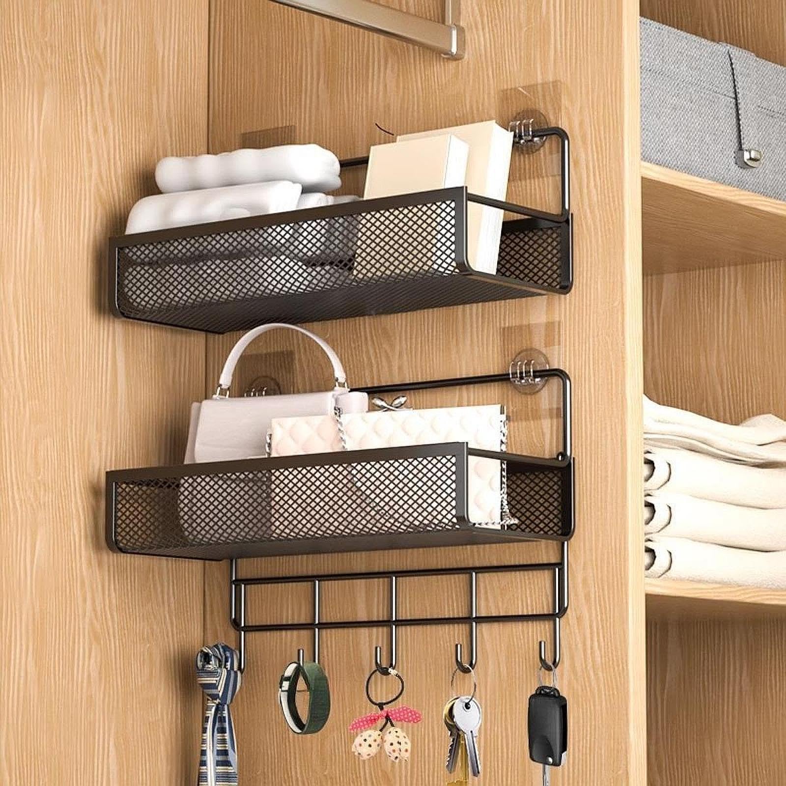 CALANDIS® Shower Organizer Iron Wire Storage Basket for Living Room Countertop Cabinet Black | Storage Bins & Baskets | Home Organization | Household Supplies & Cleaning 2
