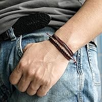 Vista 65 de Handmade Natural Stone Beaded Healing Bracelet Gift for Men Adjustable Rope String Bracelet