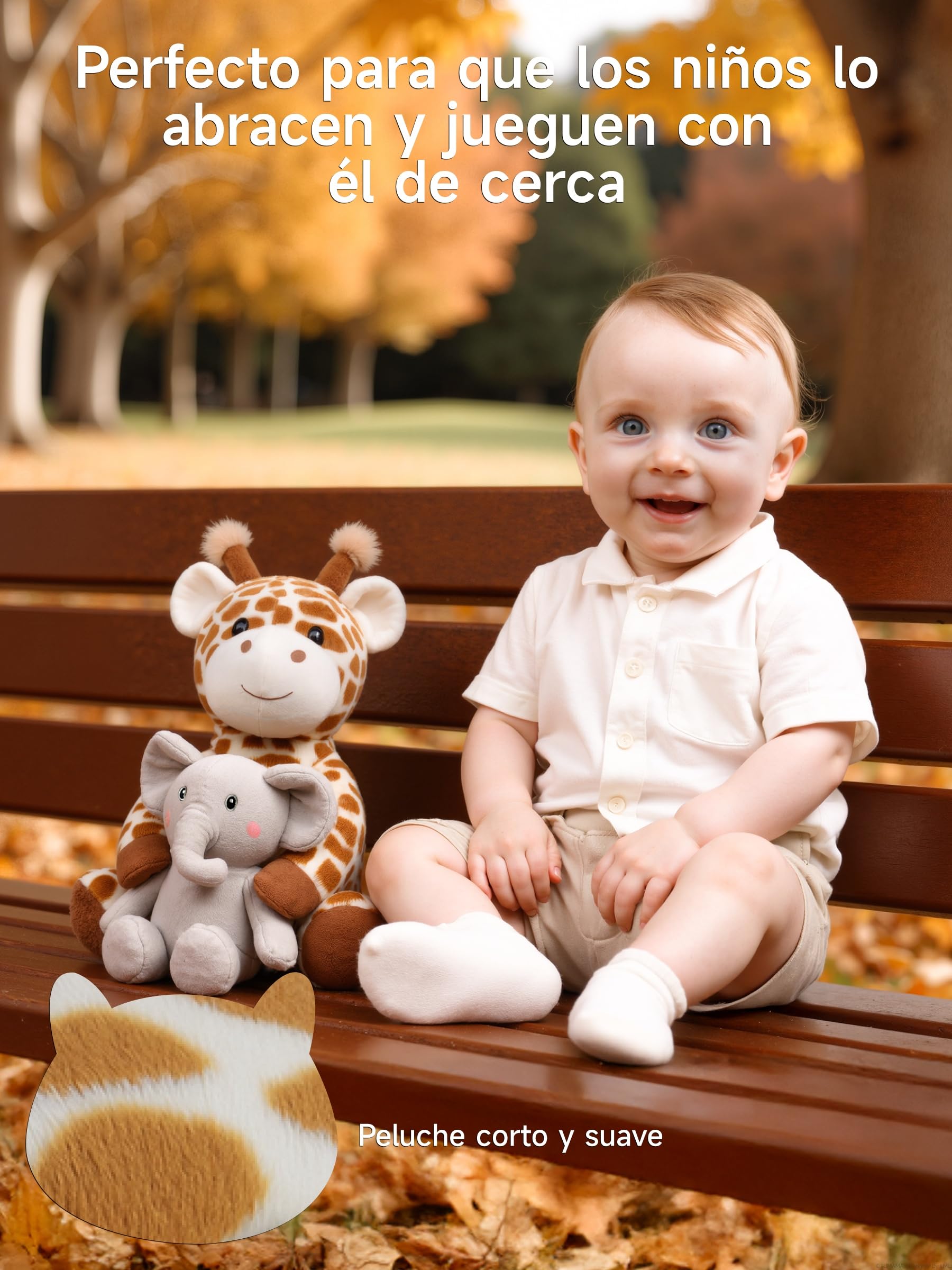 TUMAMA KIDS Juguetes Interactivos de Peluche para Niños Jirafa y Elefante Que Hablan y Cantan, Juguete Que imita y Repite lo Que Dices, Juguete Musical Electrónico para Niños Regalo