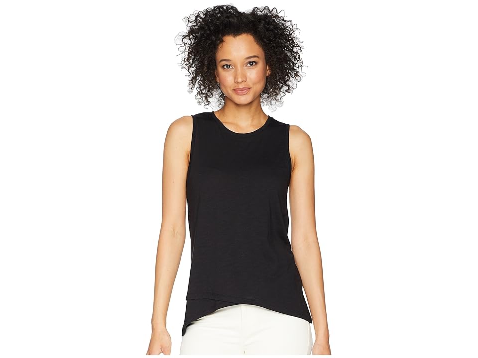 

Lilla P Crossed Hem Tank Top (Black) Women's Sleeveless