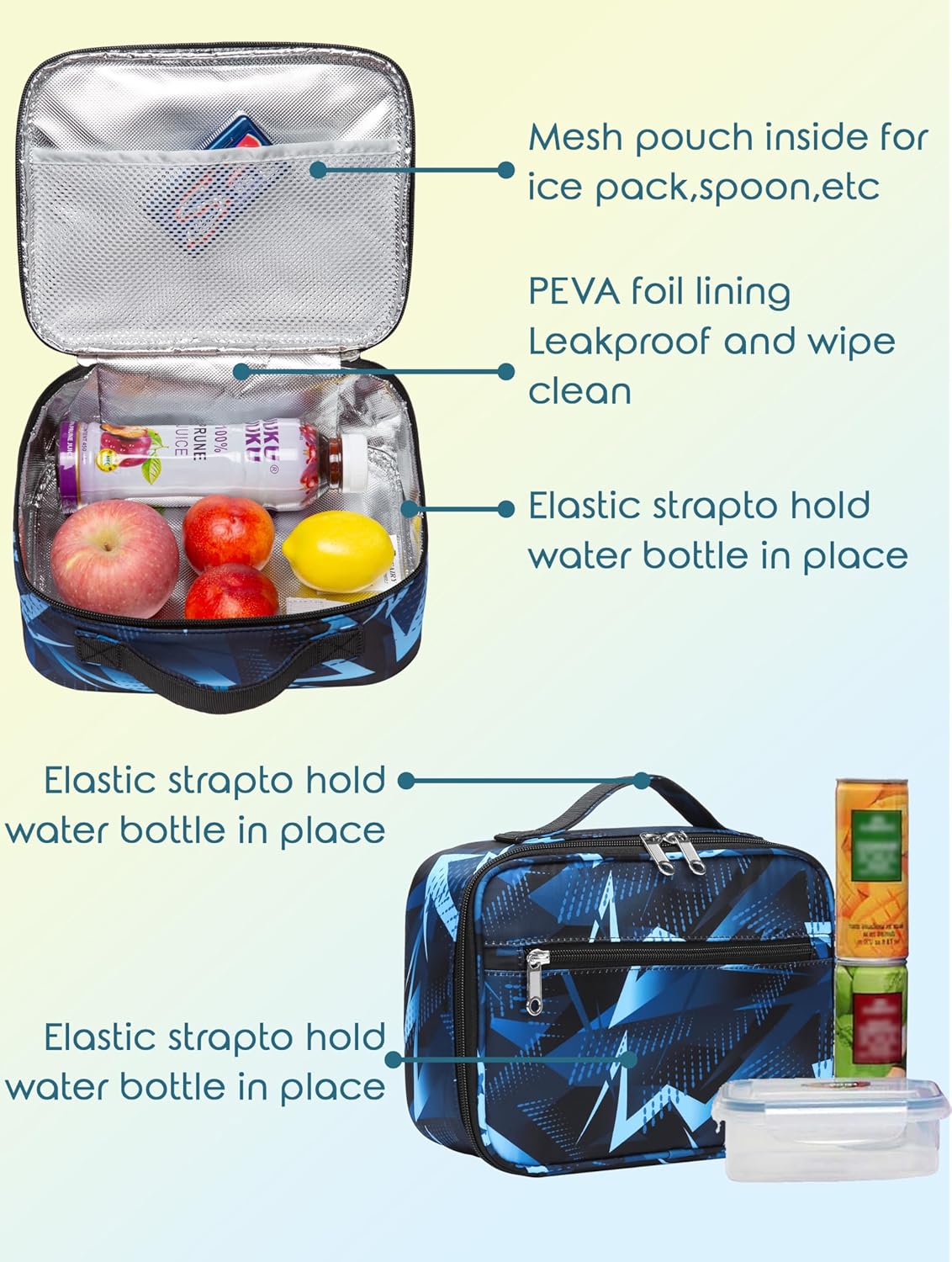 BLUEFAIRY Boys Backpack with Lunch Box Set for Kids Primary Elementary School Bags with Insulated Lunch Bags Back to School Bookbags Gifts for Son Grandson Aegean Blue - Image 3