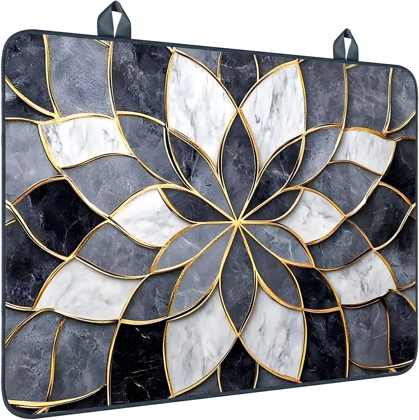 Nuxovilar Stove Top Cover Marble Design Polyester & Diatom Mud Blend 20.47x28.34 Inches - Stove Cover for Family Living Space