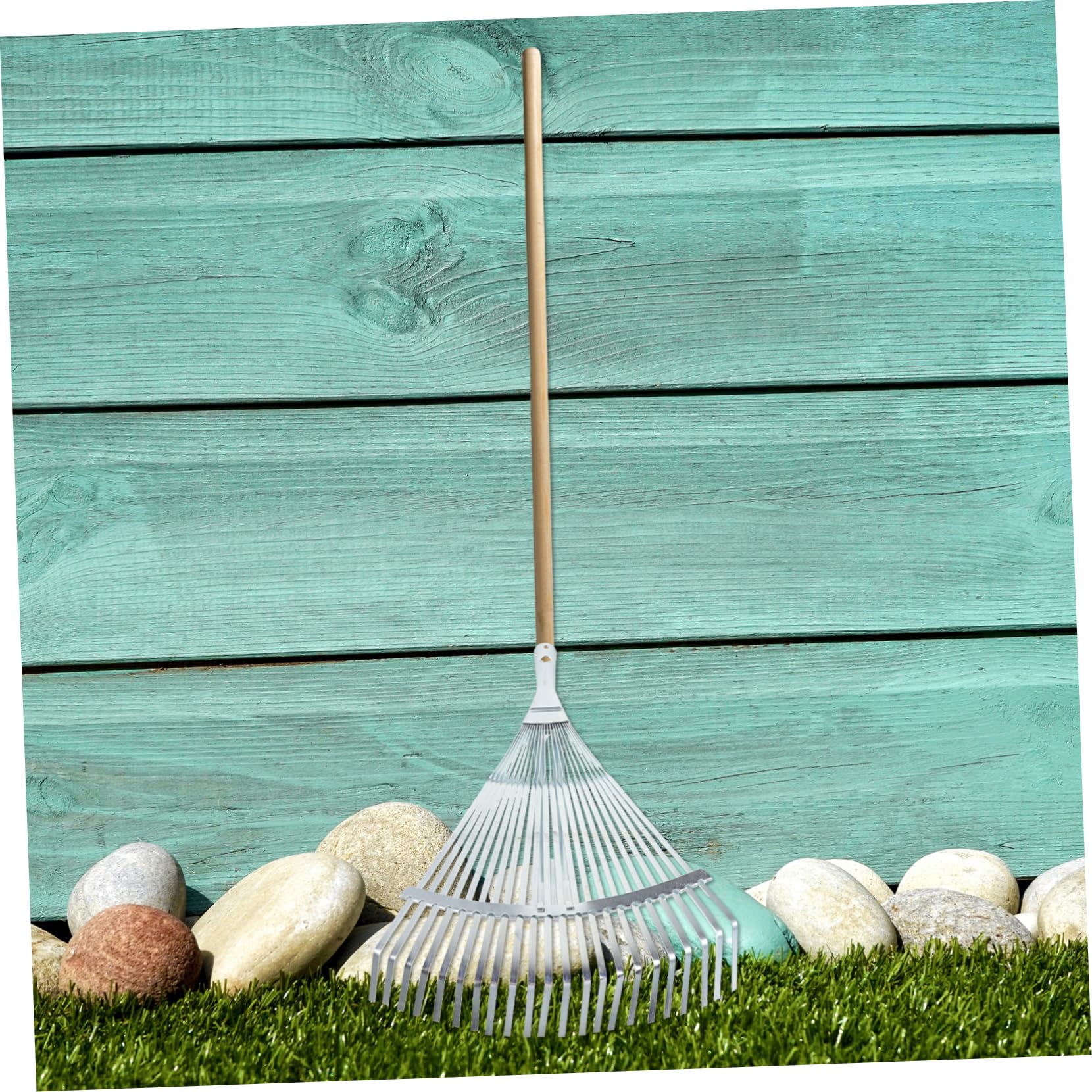 Verstellbarer Gartenrechen aus Metall – erweiterbarer Laubbesen mit 22 Zinken für Rasenpflege & Gartenarbeit, effizienter Schmutzsammler, perfektes Werkzeug für Gartenarbeit und Landschaftsbau