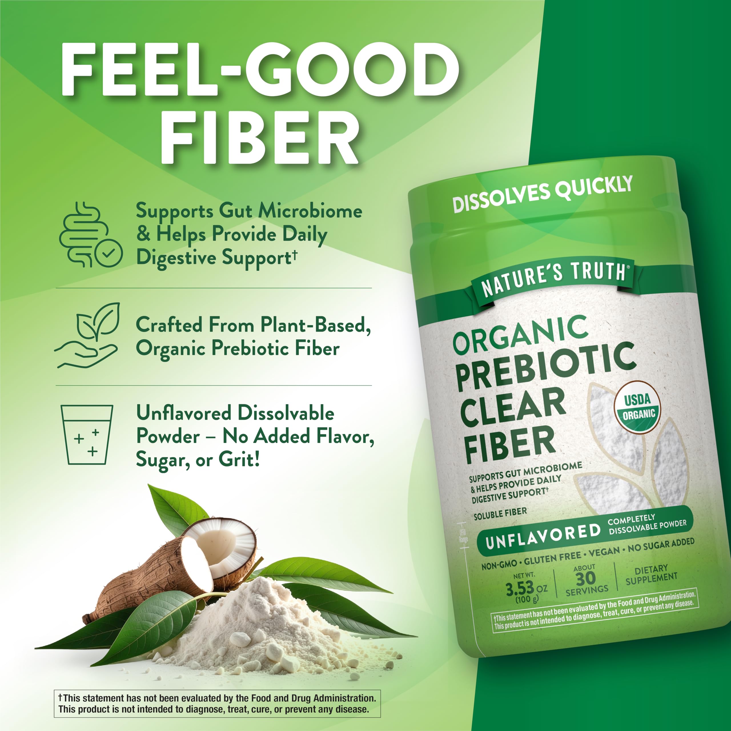 Nature's Truth Prebiotic Fiber Powder Supplement | 3.53 Oz — Amazon image 5