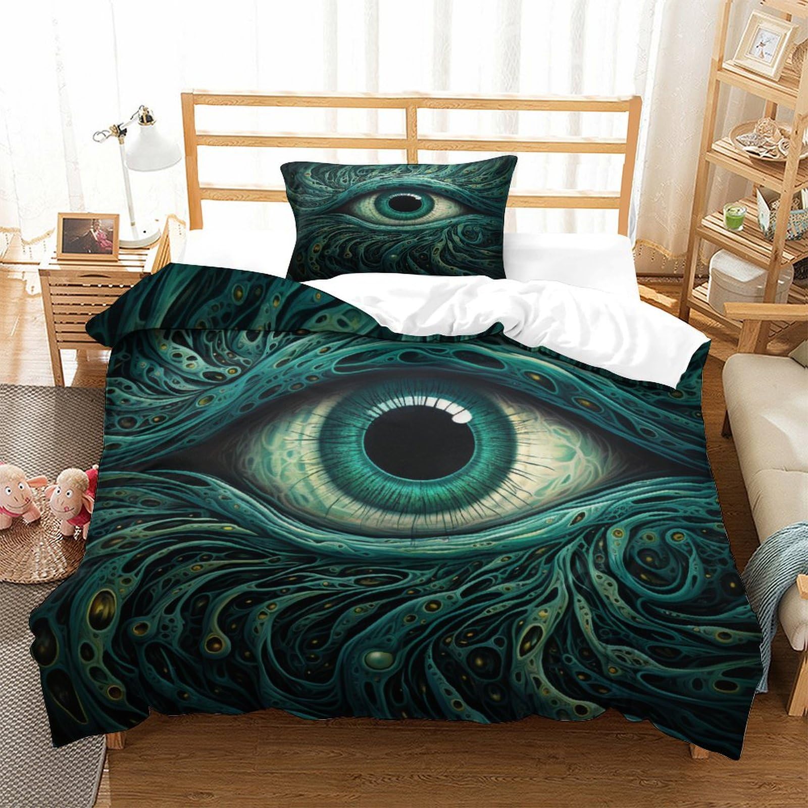 P1S9U7W5Y 3D Printed Mystic Eye Duvet Cover Set 3pcs Microfiber Swirl Eye Bedding Set Single
