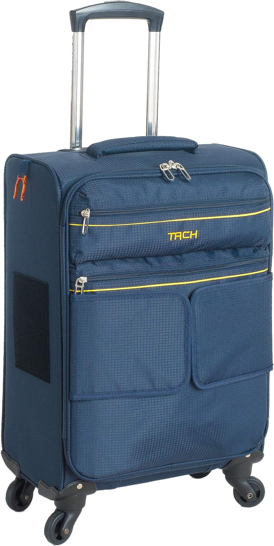 Tach LITE Soft Connectable Carry On Luggage 22x14x9 | Spinner Wheels & Patented Built-In Connecting System (Navy)