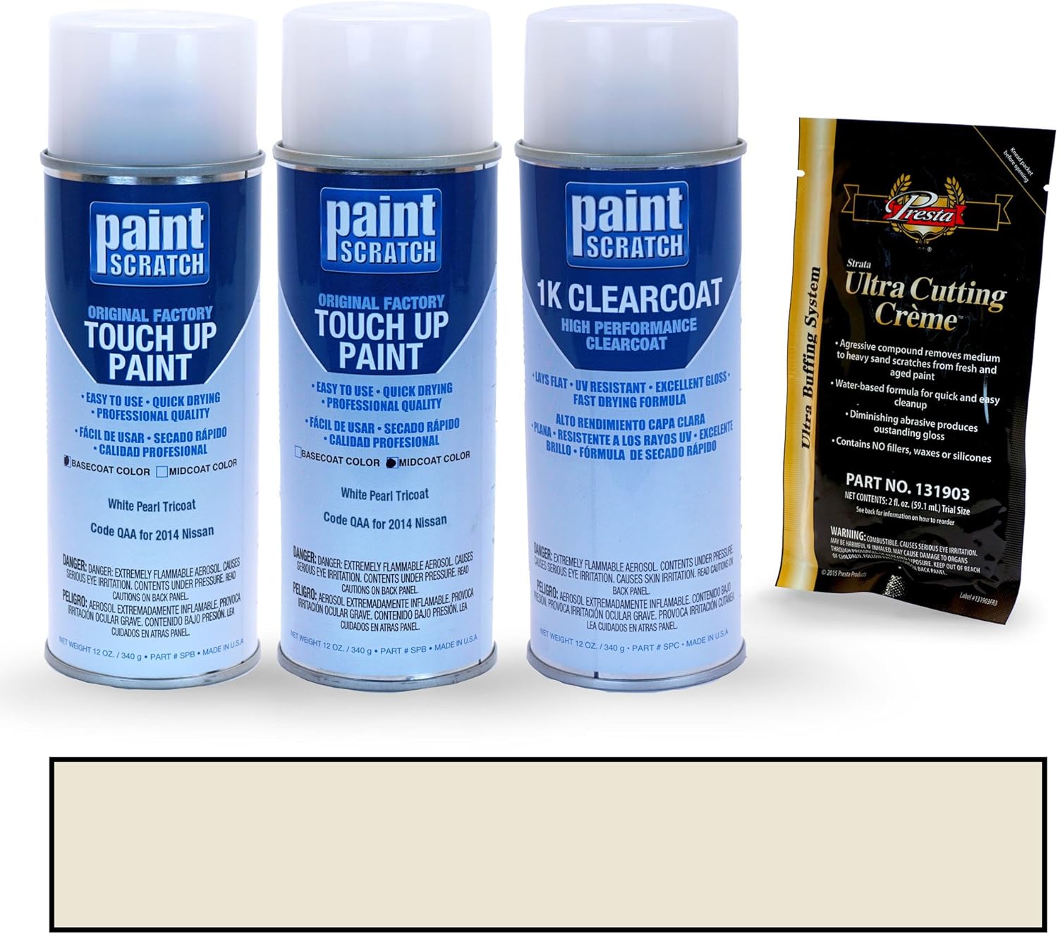 PAINTSCRATCH White Pearl Tricoat QAA for 2014 Nissan